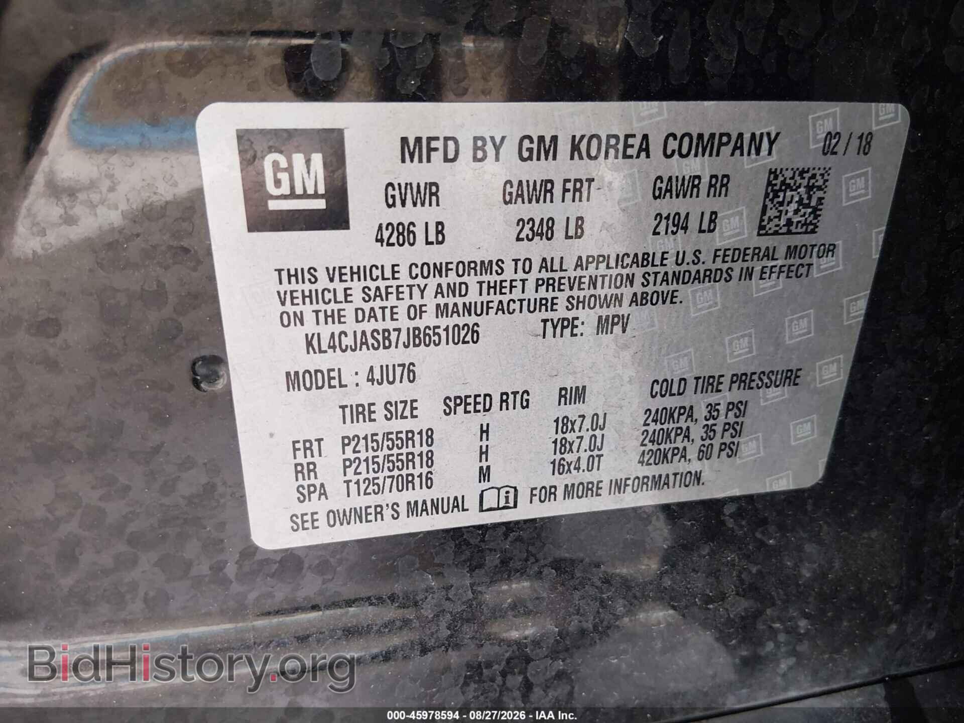 2018 BUICK ENCORE - VIN: KL4CJASB7JB651026 - Photo 9