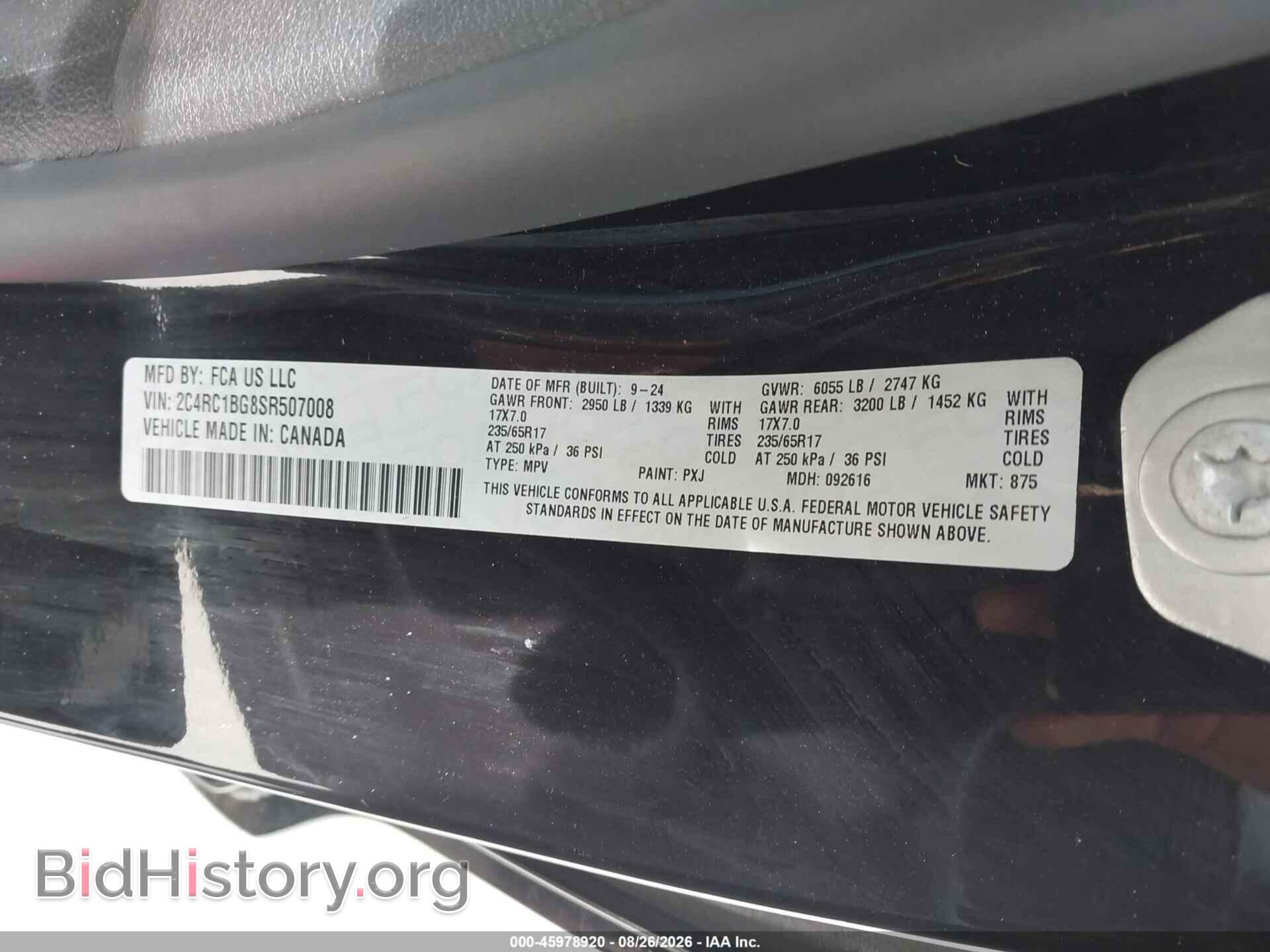 2025 CHRYSLER PACIFICA - VIN: 2C4RC1BG8SR507008 - Photo 9