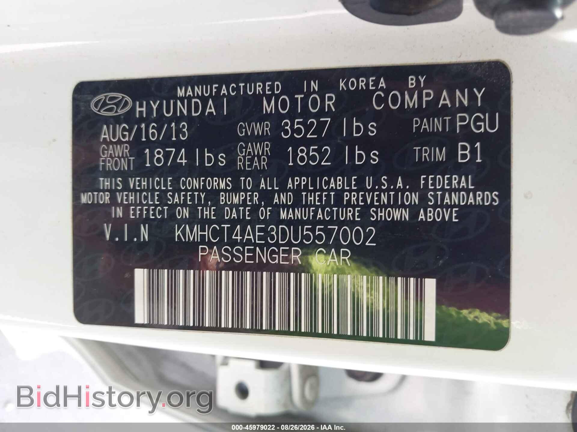 2013 HYUNDAI ACCENT - VIN: KMHCT4AE3DU557002 - Photo 9