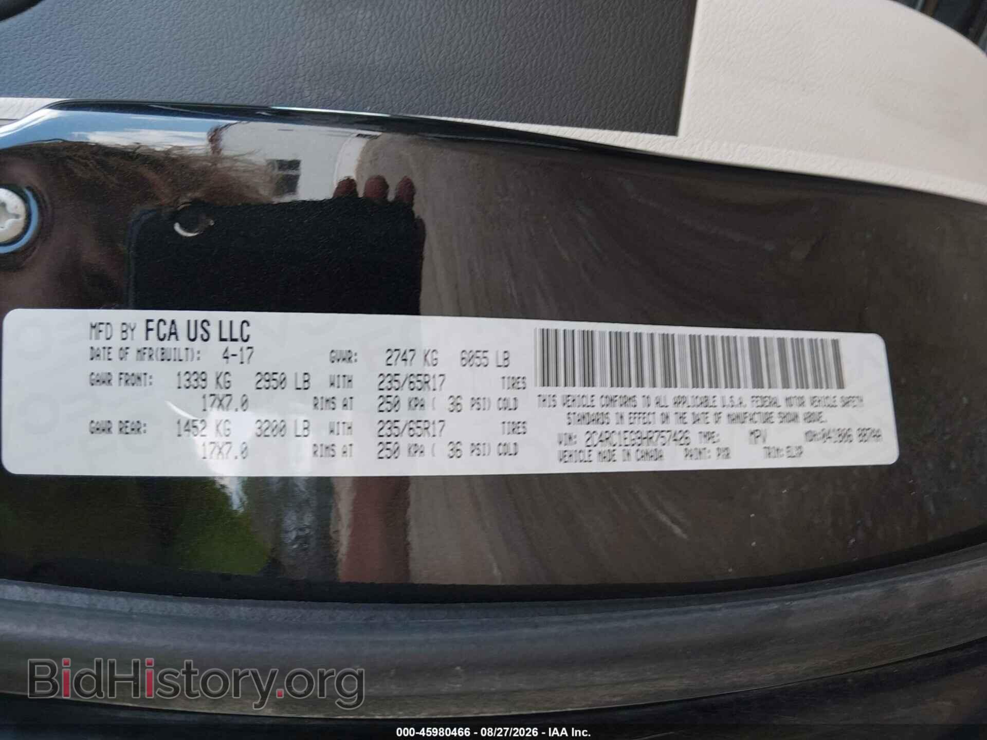 2017 CHRYSLER PACIFICA - VIN: 2C4RC1EG9HR757426 - Photo 9