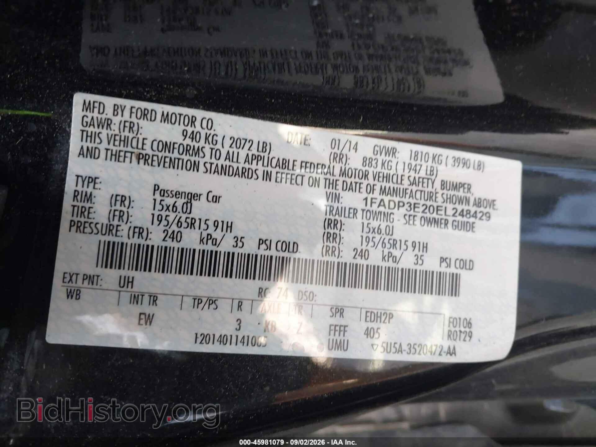 2014 FORD FOCUS - VIN: 1FADP3E20EL248429 - Photo 9