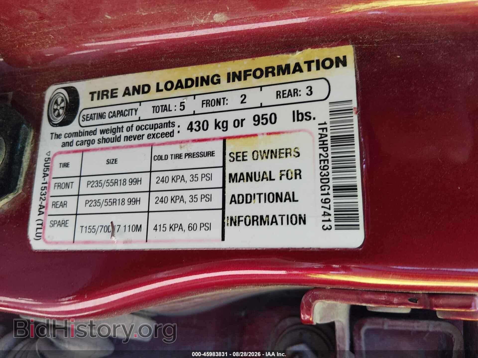 2013 FORD TAURUS - VIN: 1FAHP2E93DG197413 - Photo 9
