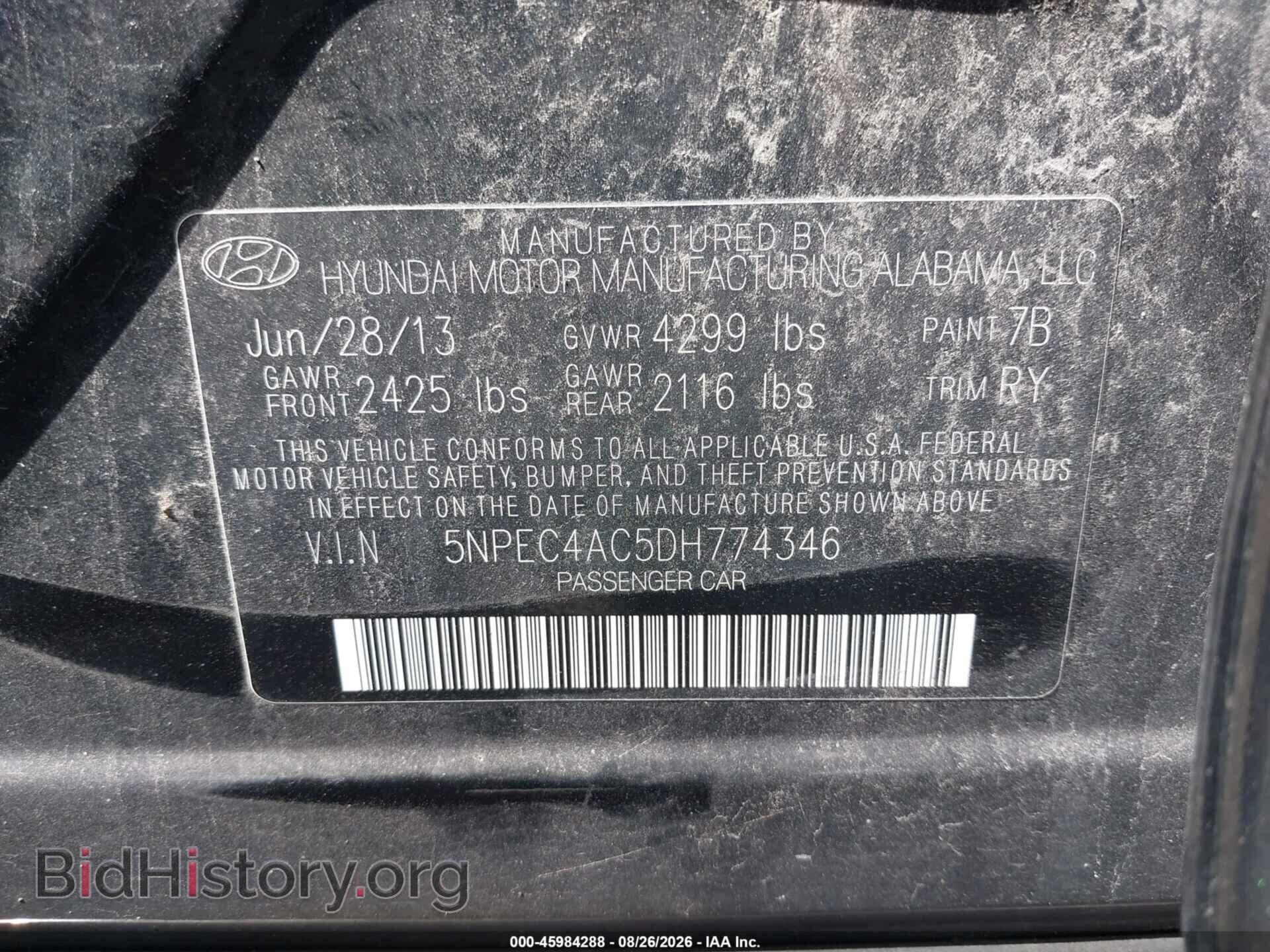 2013 HYUNDAI SONATA - VIN: 5NPEC4AC5DH774346 - Photo 9