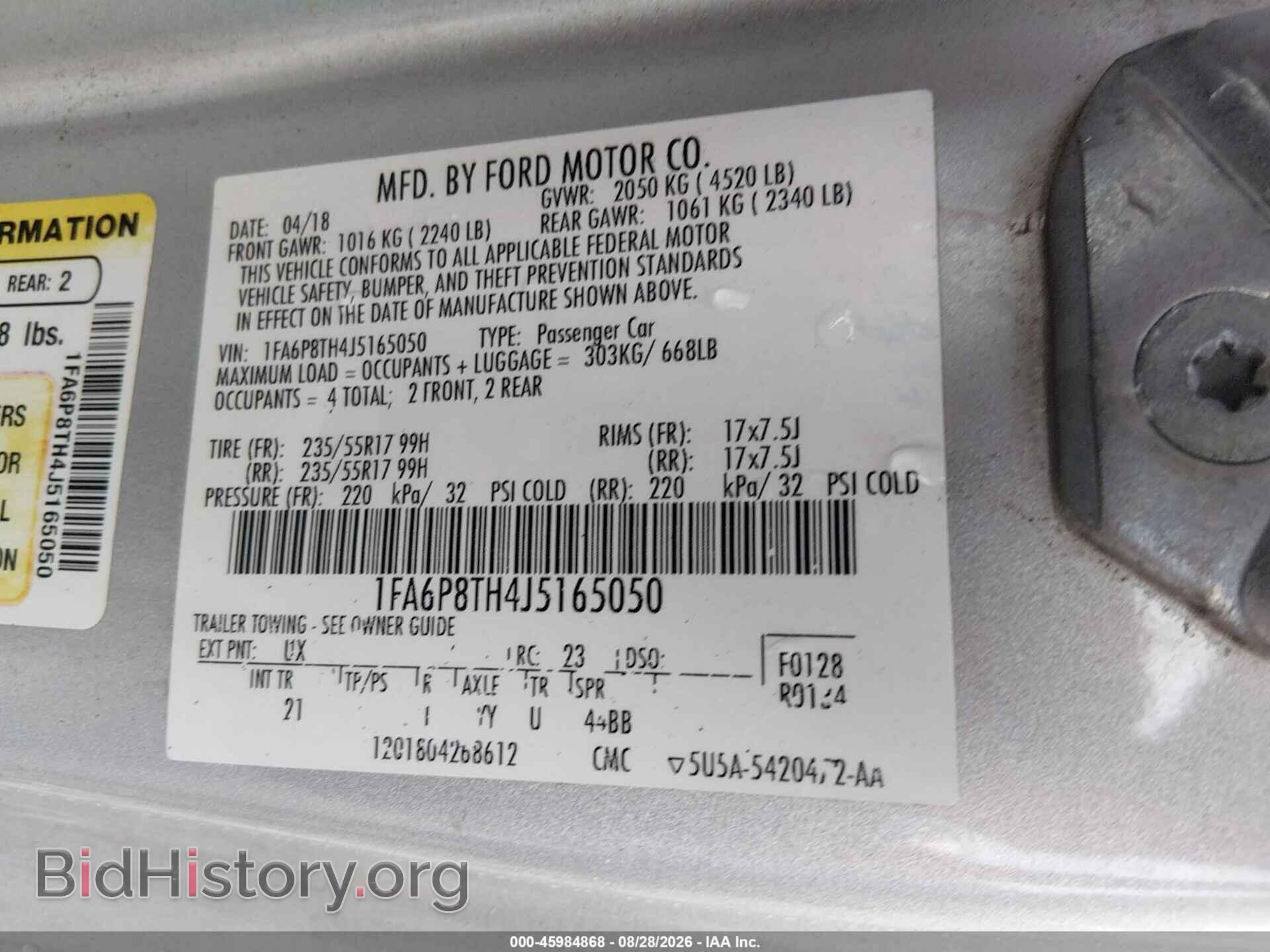 2018 FORD MUSTANG - VIN: 1FA6P8TH4J5165050 - Photo 9