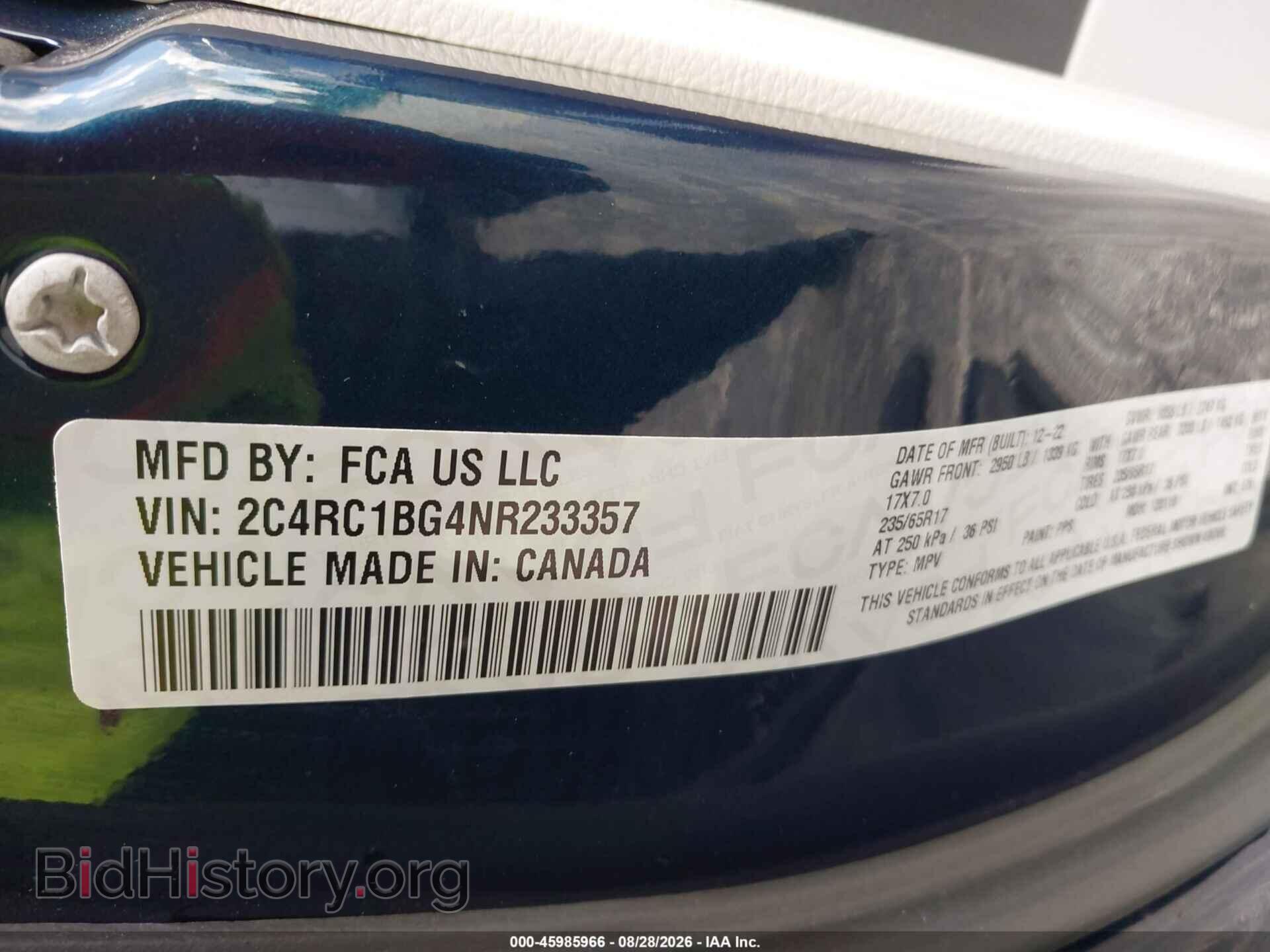 2022 CHRYSLER PACIFICA - VIN: 2C4RC1BG4NR233357 - Photo 9
