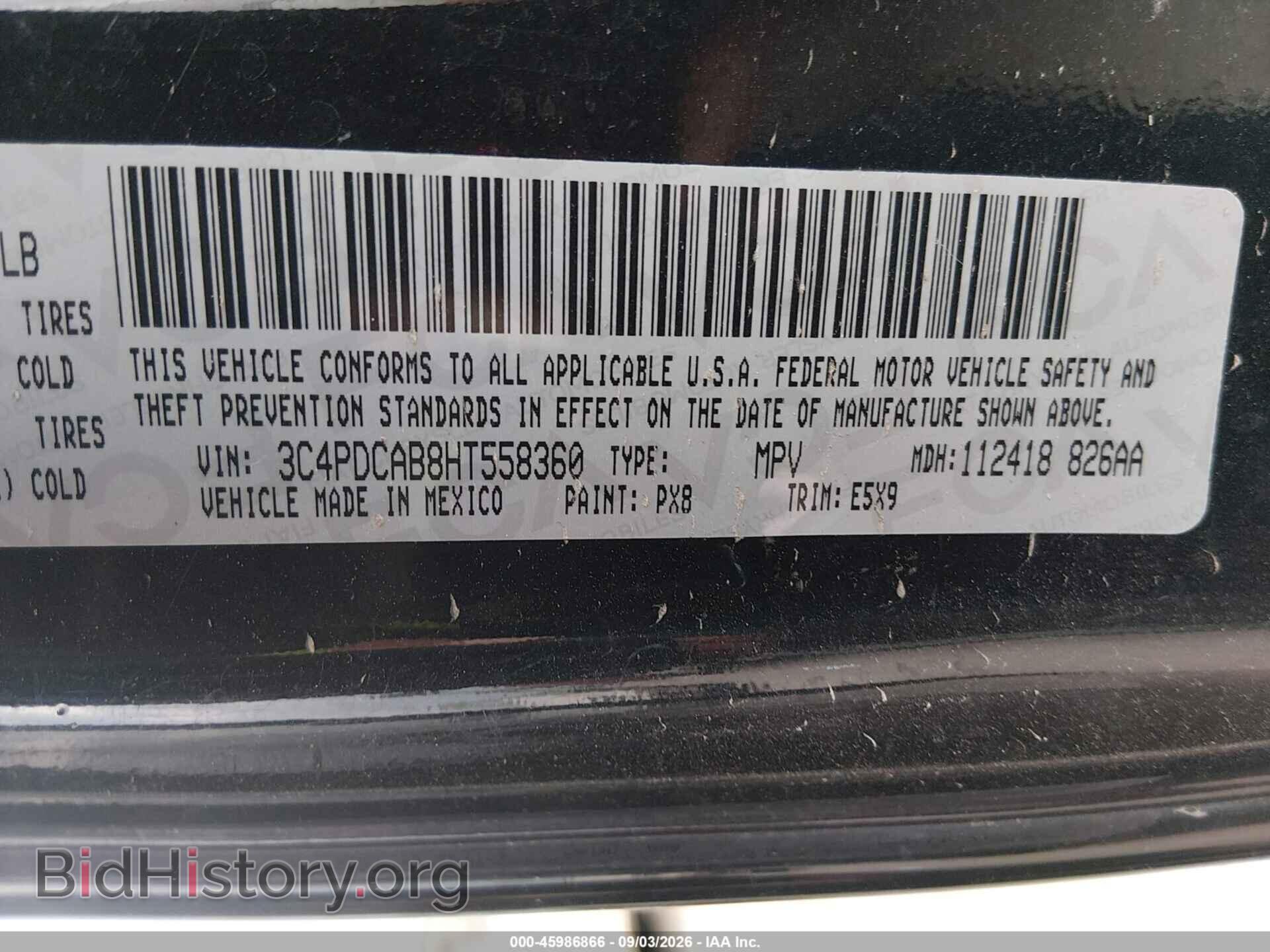 2017 DODGE JOURNEY - VIN: 3C4PDCAB8HT558360 - Photo 9