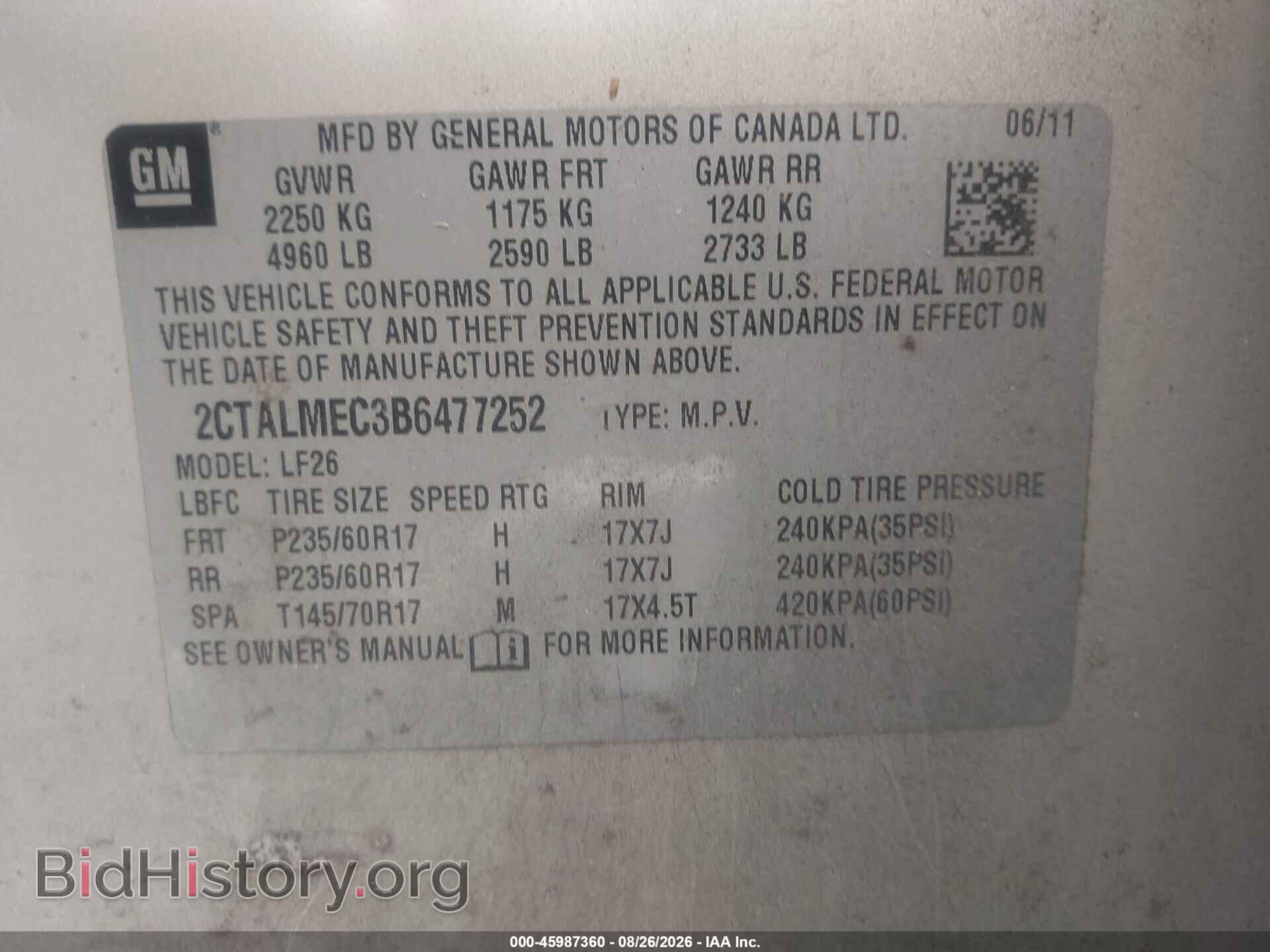 2011 GMC TERRAIN - VIN: 2CTALMEC3B6477252 - Photo 9