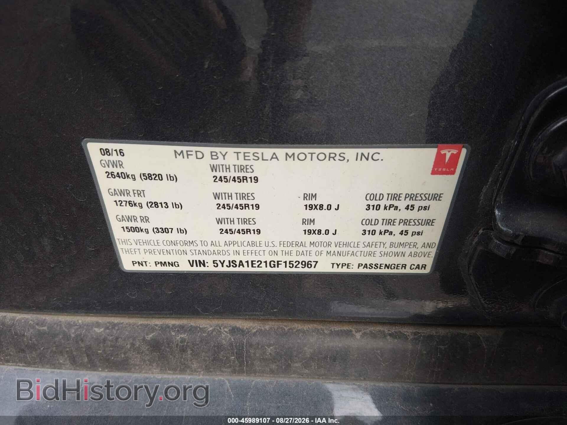 2016 TESLA MODEL S - VIN: 5YJSA1E21GF152967 - Photo 9