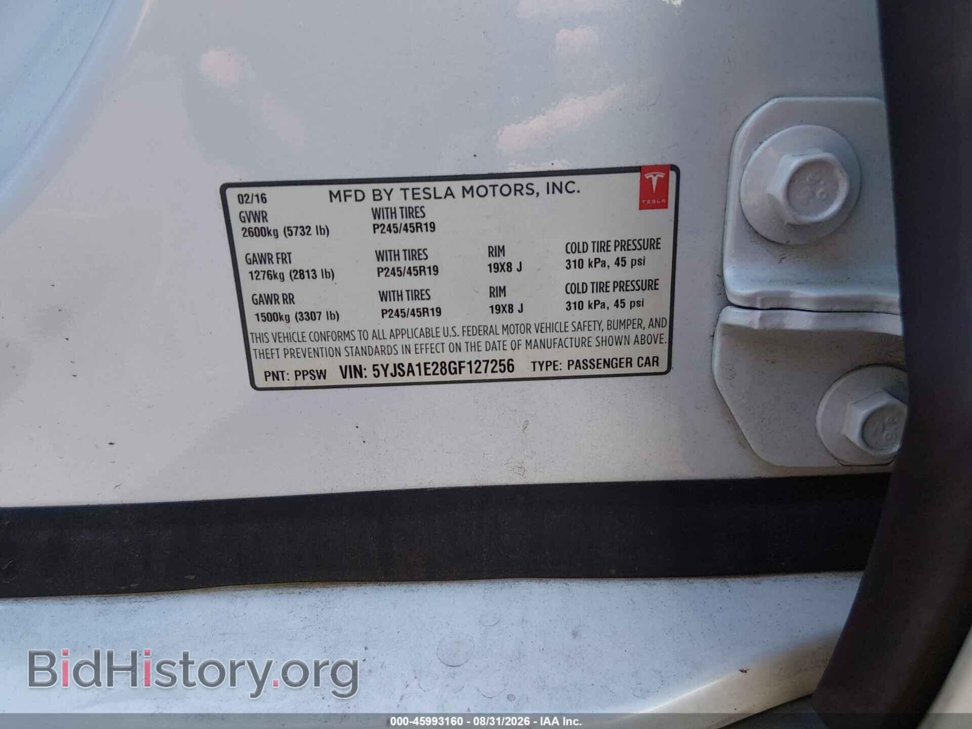 2016 TESLA MODEL S - VIN: 5YJSA1E28GF127256 - Фото 9