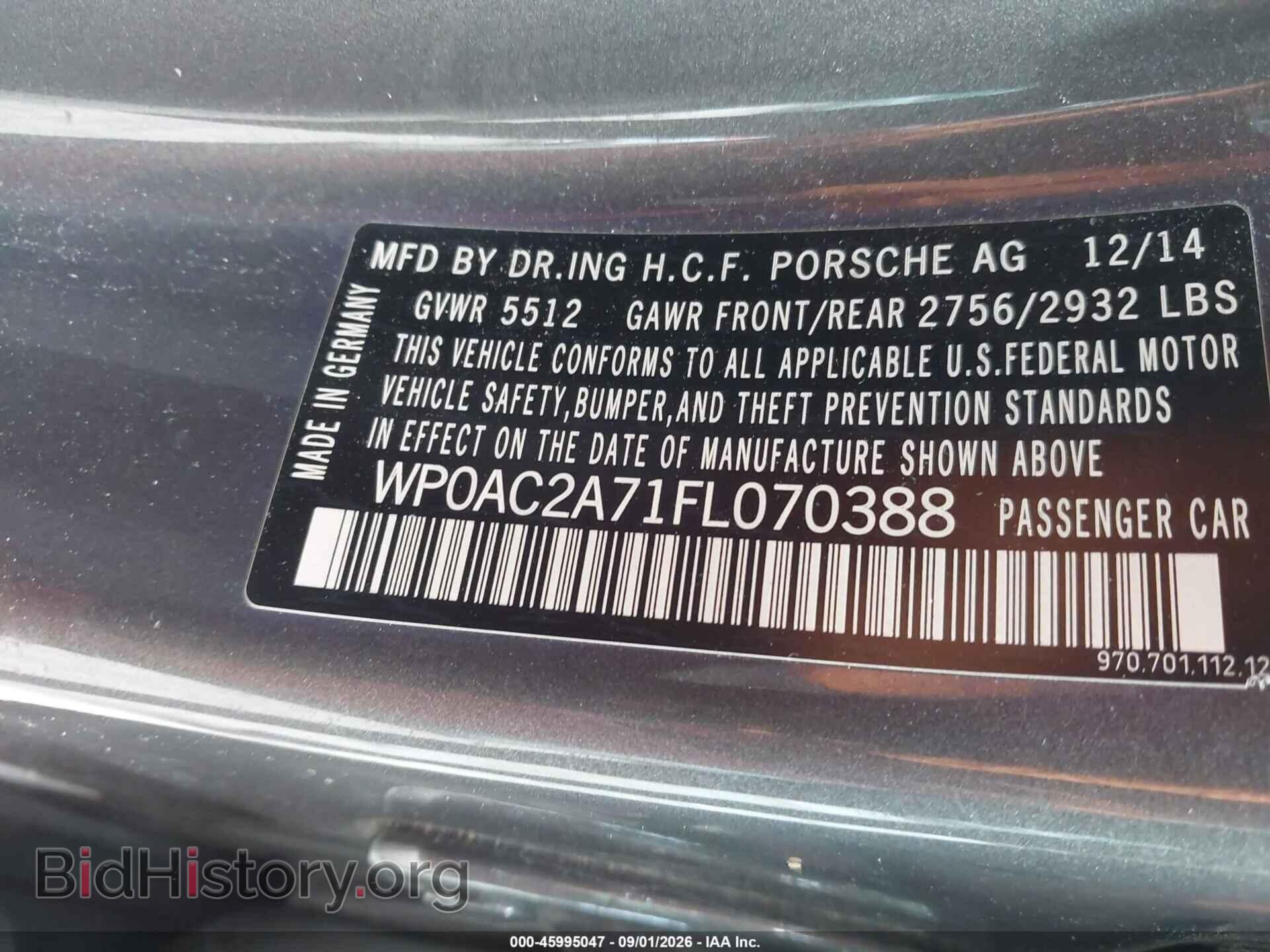 2015 PORSCHE PANAMERA - VIN: WP0AC2A71FL070388 - Photo 9
