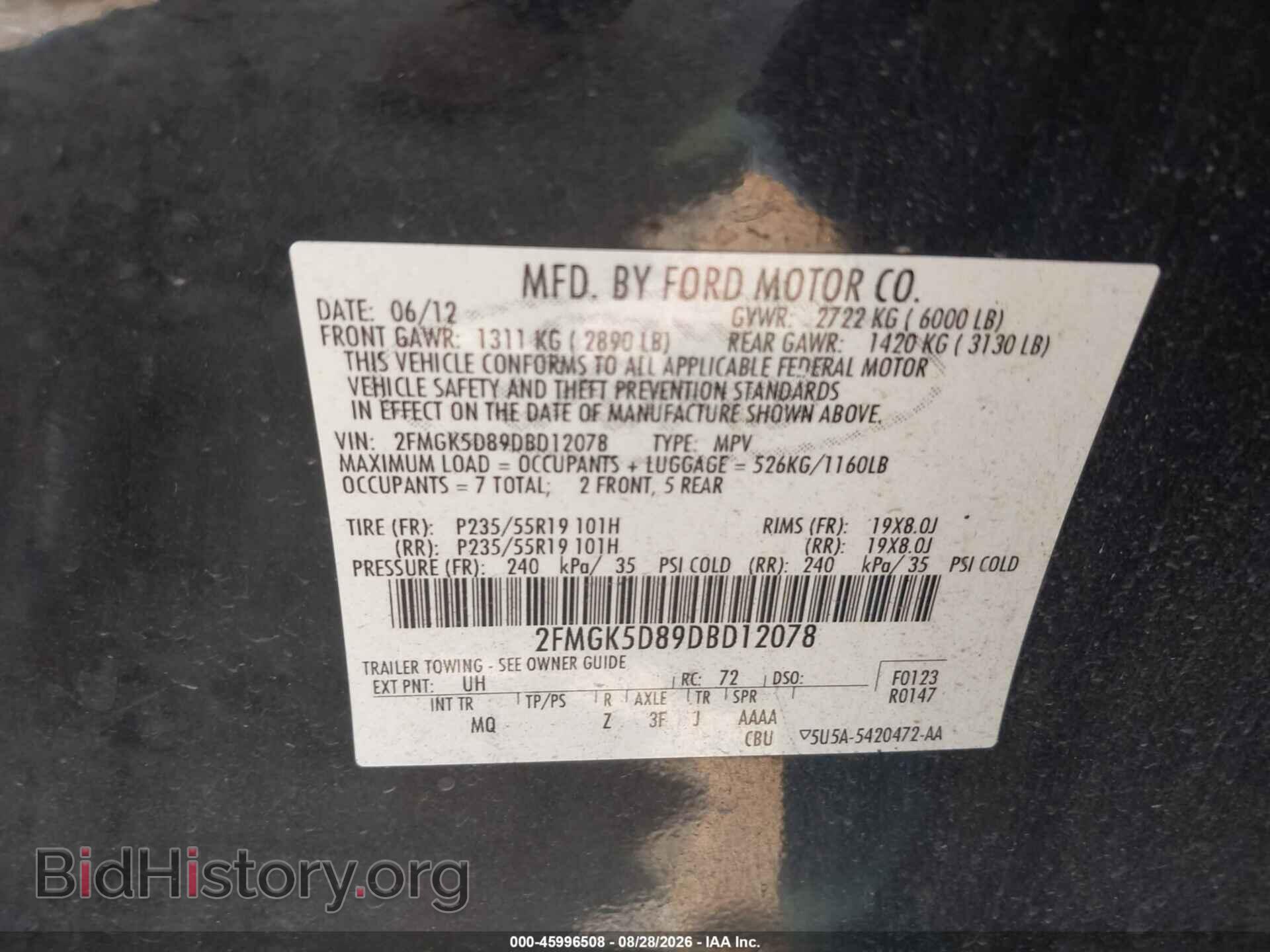 2013 FORD FLEX - VIN: 2FMGK5D89DBD12078 - Photo 9
