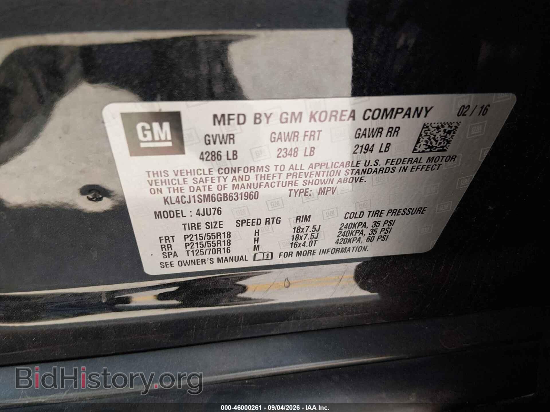 2016 BUICK ENCORE - VIN: KL4CJ1SM6GB631960 - Фото 9