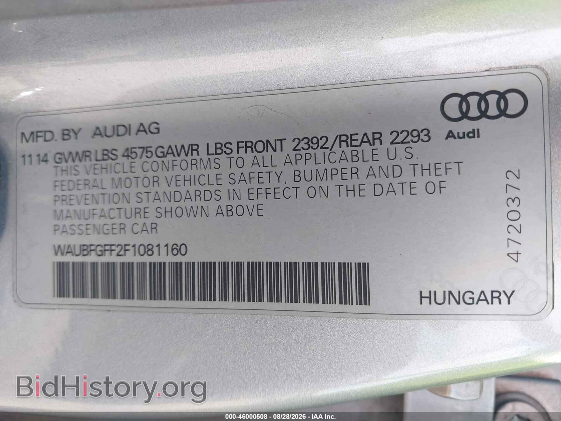 2015 AUDI A3 - VIN: WAUBFGFF2F1081160 - Фото 9