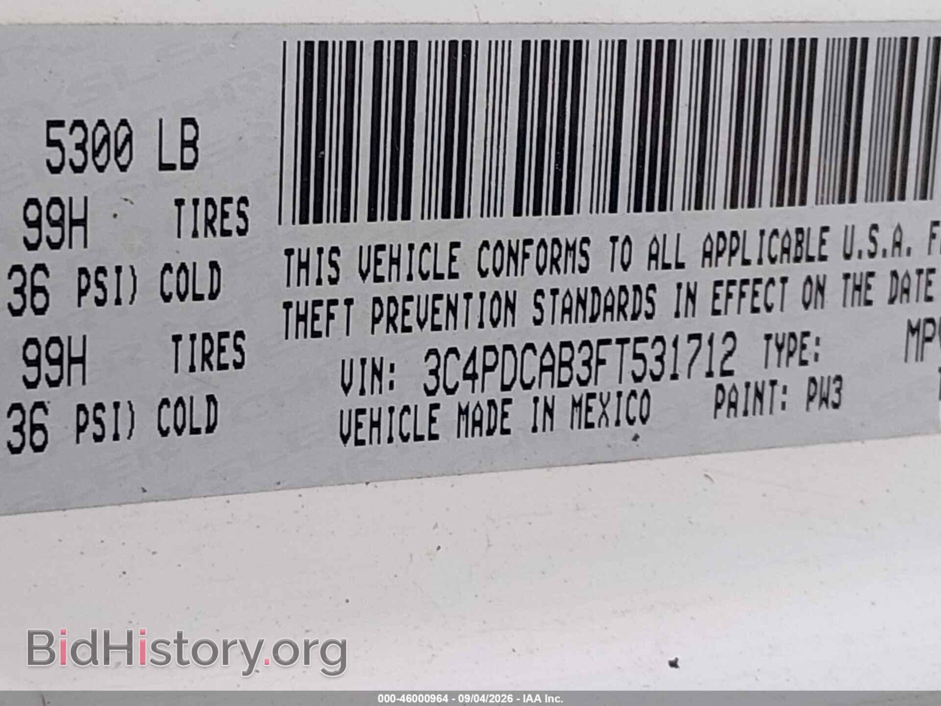 2015 DODGE JOURNEY - VIN: 3C4PDCAB3FT531712 - Фото 9