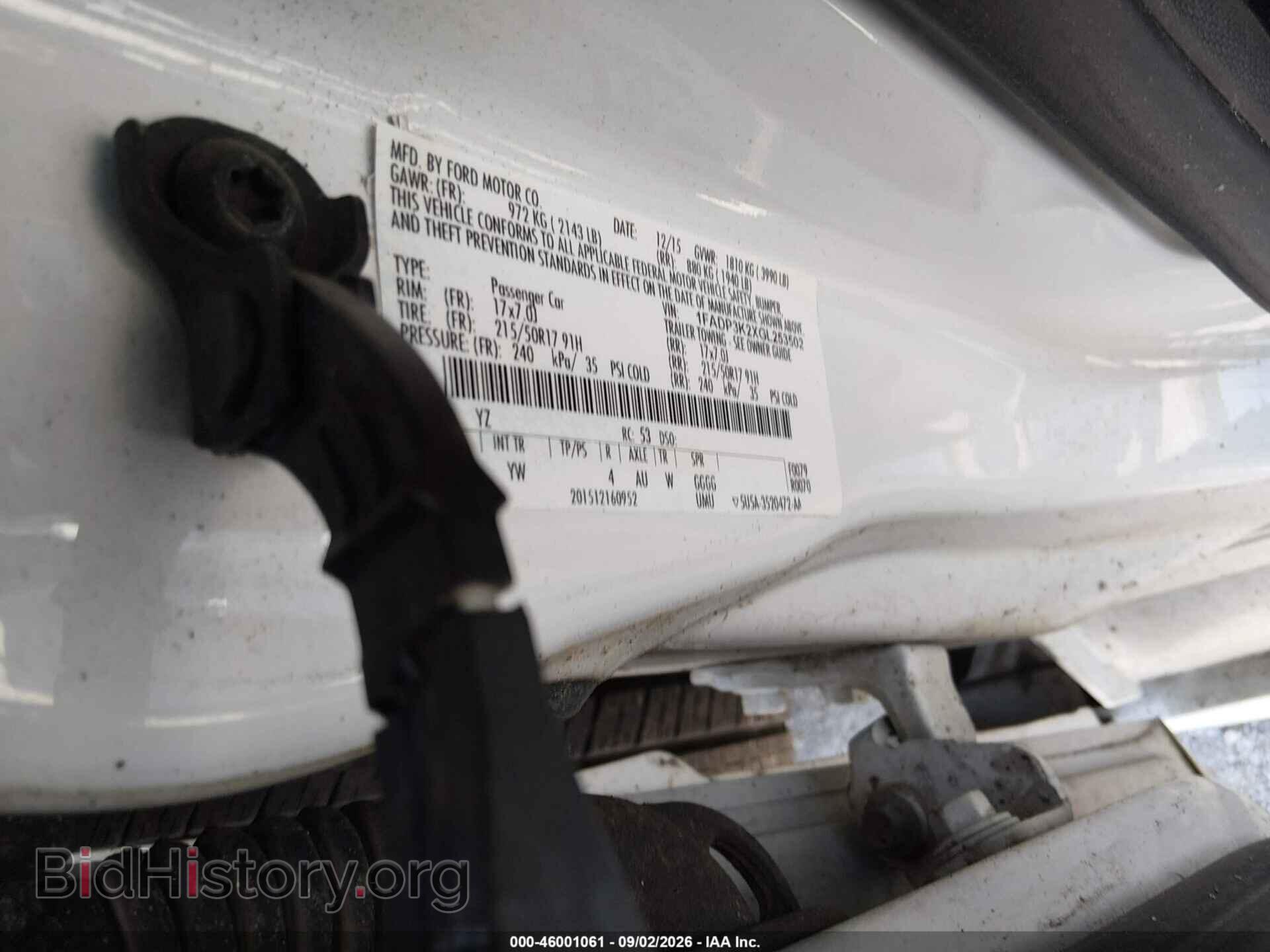 2016 FORD FOCUS - VIN: 1FADP3K2XGL253502 - Фото 9