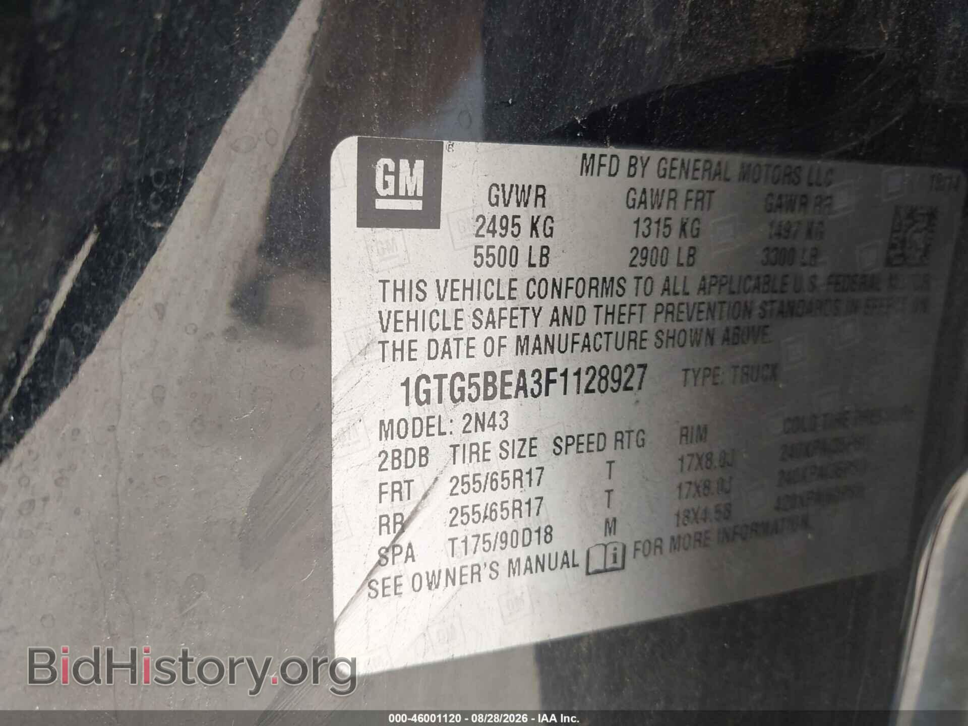 2015 GMC CANYON - VIN: 1GTG5BEA3F1128927 - Photo 9