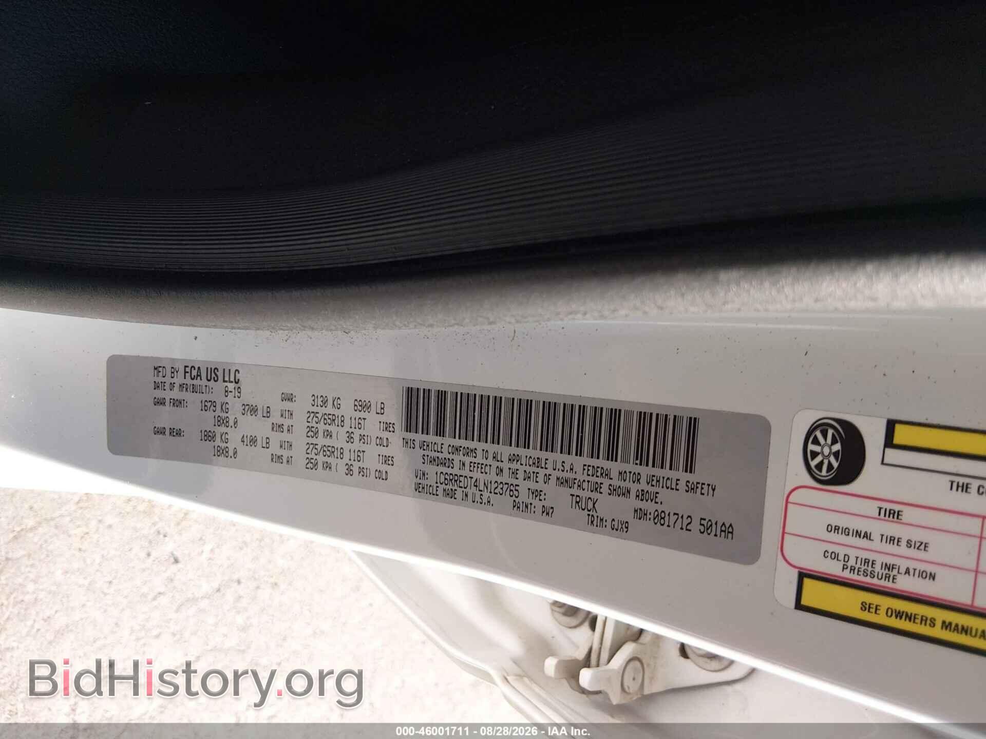 2020 RAM 1500 - VIN: 1C6RREDT4LN123765 - Фото 9