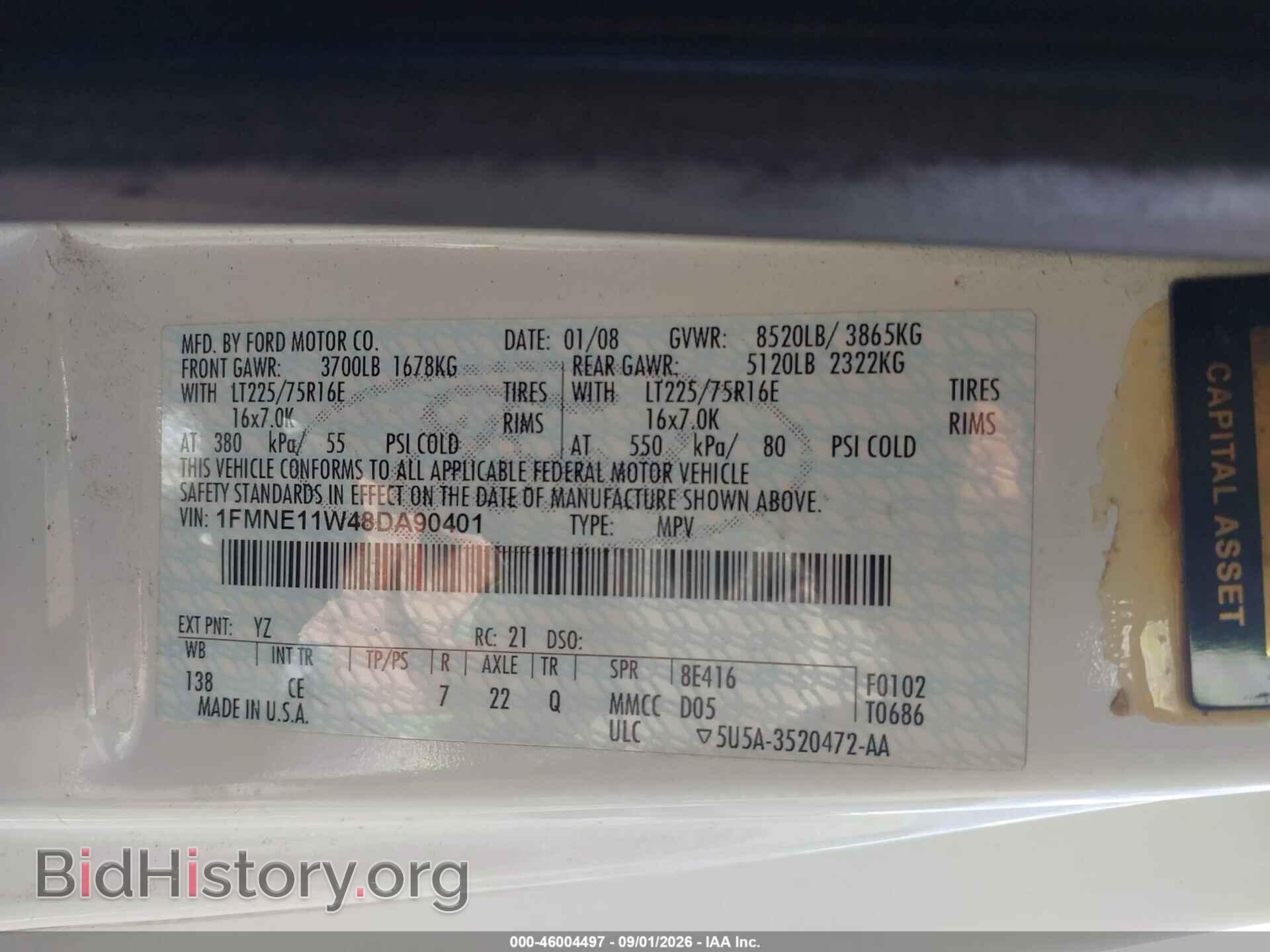 2008 FORD E-150 - VIN: 1FMNE11W48DA90401 - Photo 9