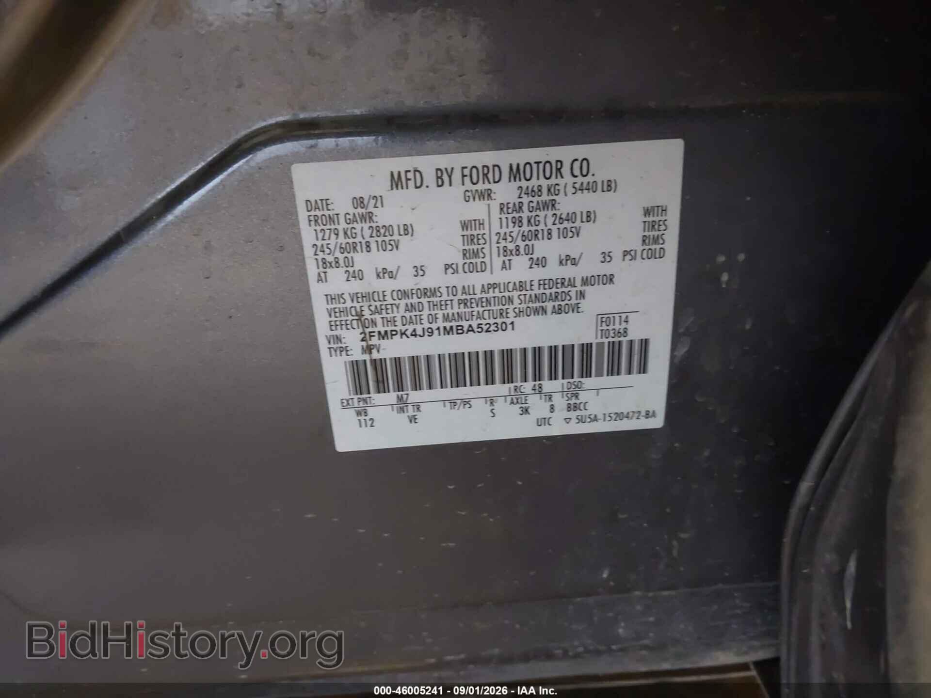 2021 FORD EDGE - VIN: 2FMPK4J91MBA52301 - Photo 9