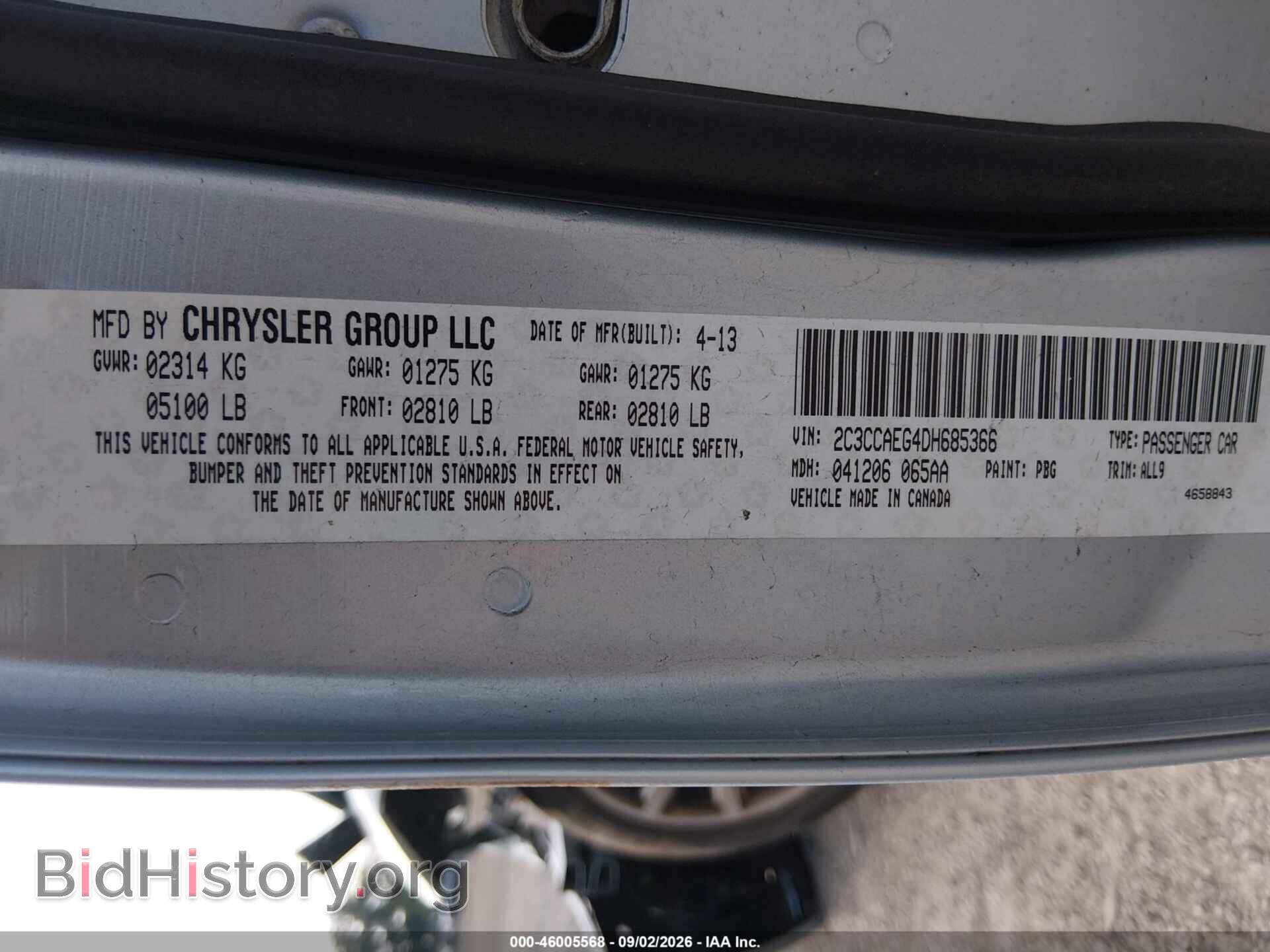 2013 CHRYSLER 300C - VIN: 2C3CCAEG4DH685366 - Фото 9