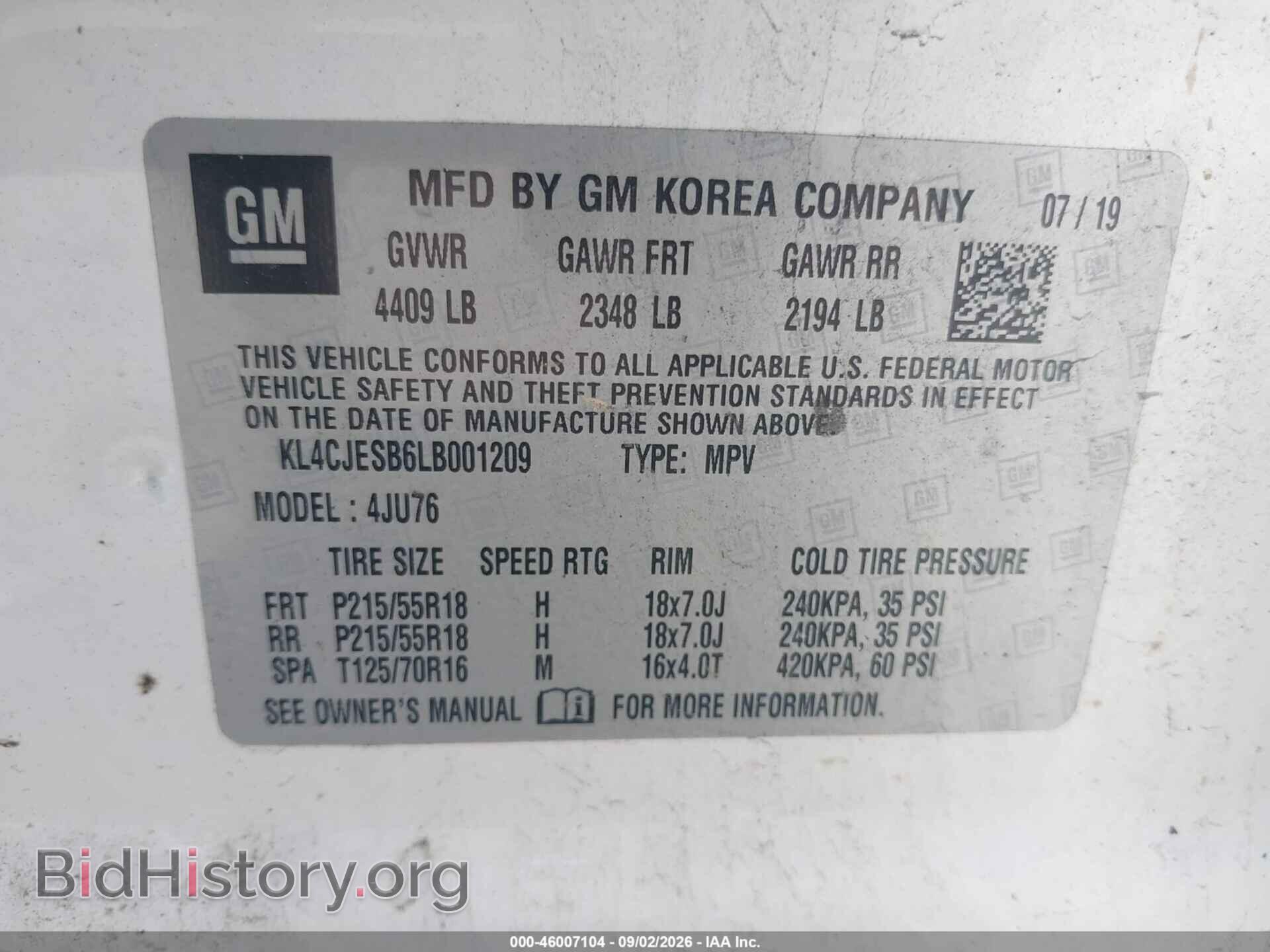 2020 BUICK ENCORE - VIN: KL4CJESB6LB001209 - Photo 9