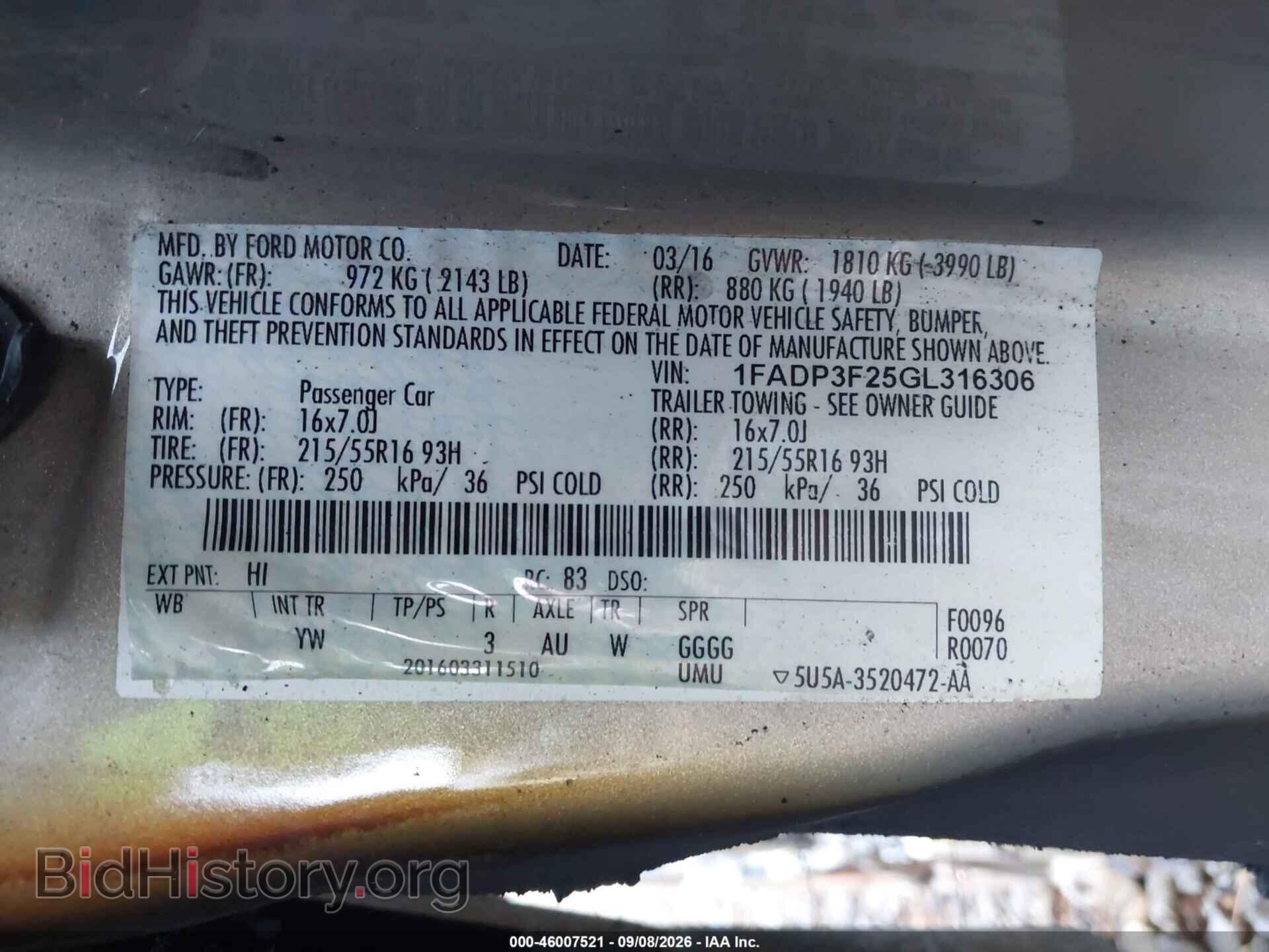 2016 FORD FOCUS - VIN: 1FADP3F25GL316306 - Photo 9