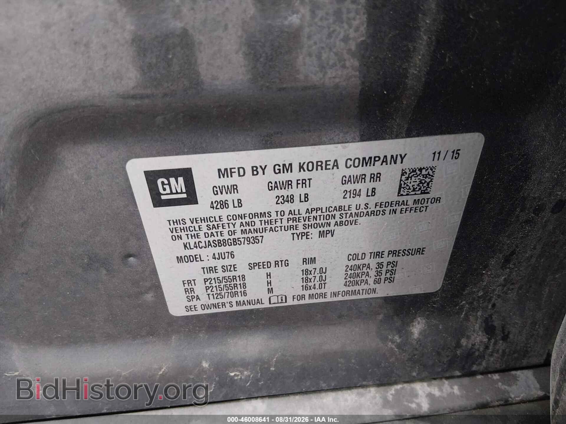 2016 BUICK ENCORE - VIN: KL4CJASB8GB579357 - Фото 9