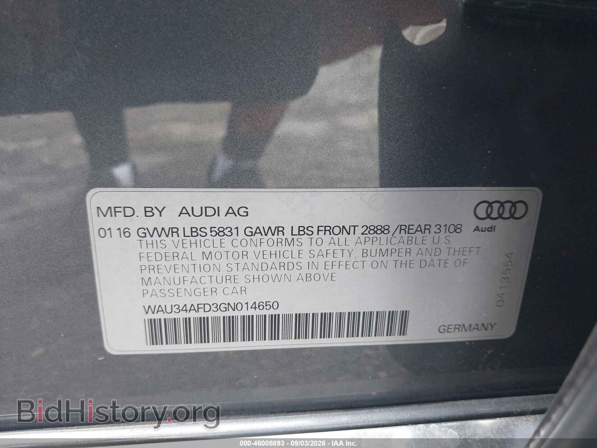 2016 AUDI A8 L - VIN: WAU34AFD3GN014650 - Photo 9