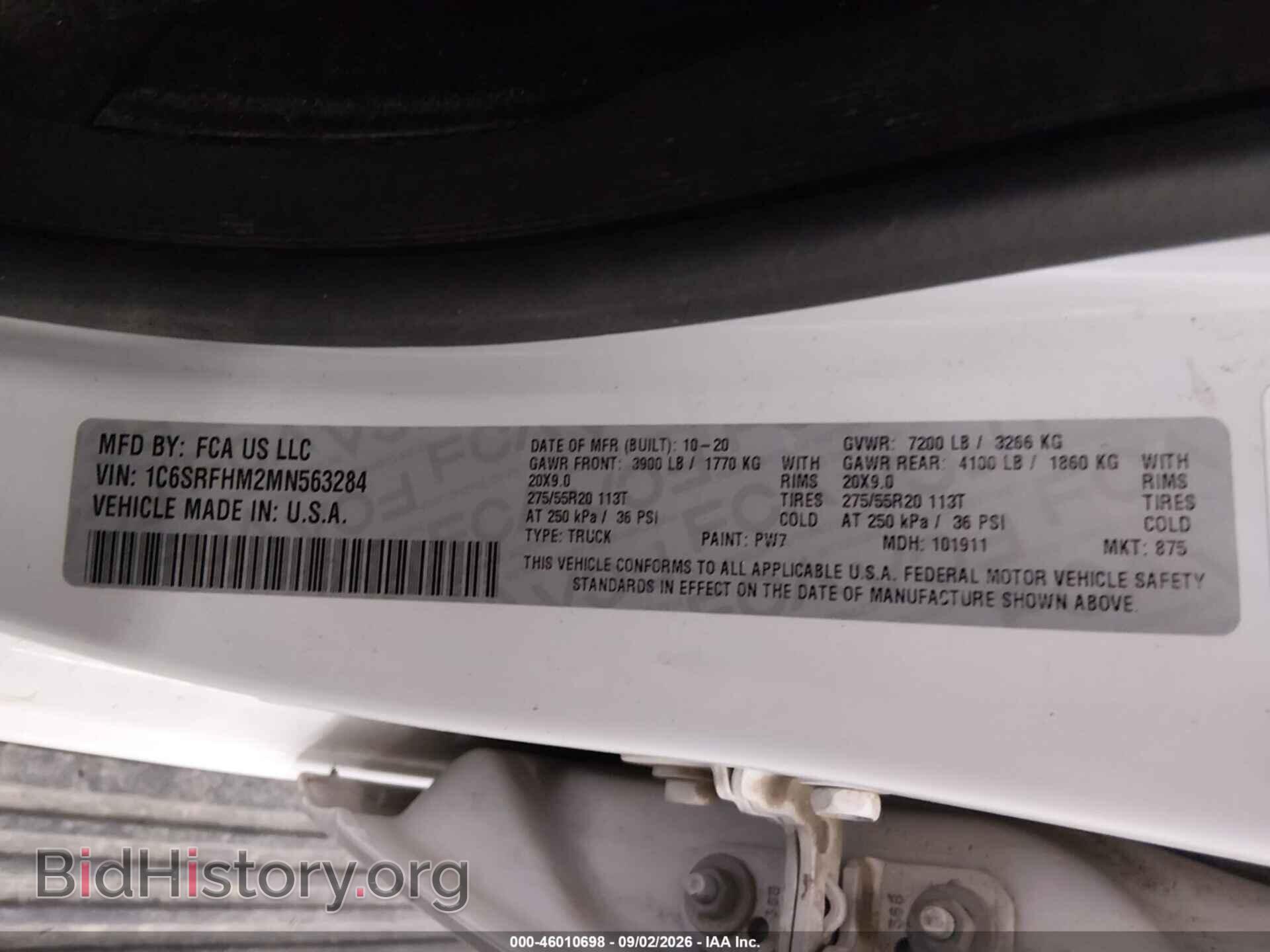 2021 RAM 1500 - VIN: 1C6SRFHM2MN563284 - Photo 9