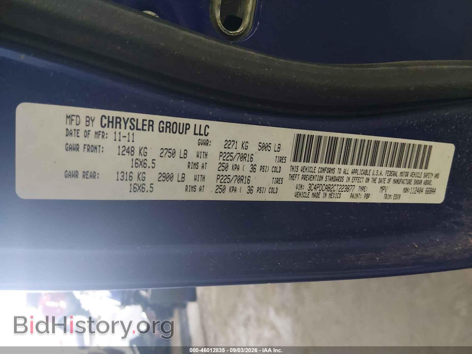 2012 DODGE JOURNEY - VIN: 3C4PDCAB2CT223877 - Photo 9