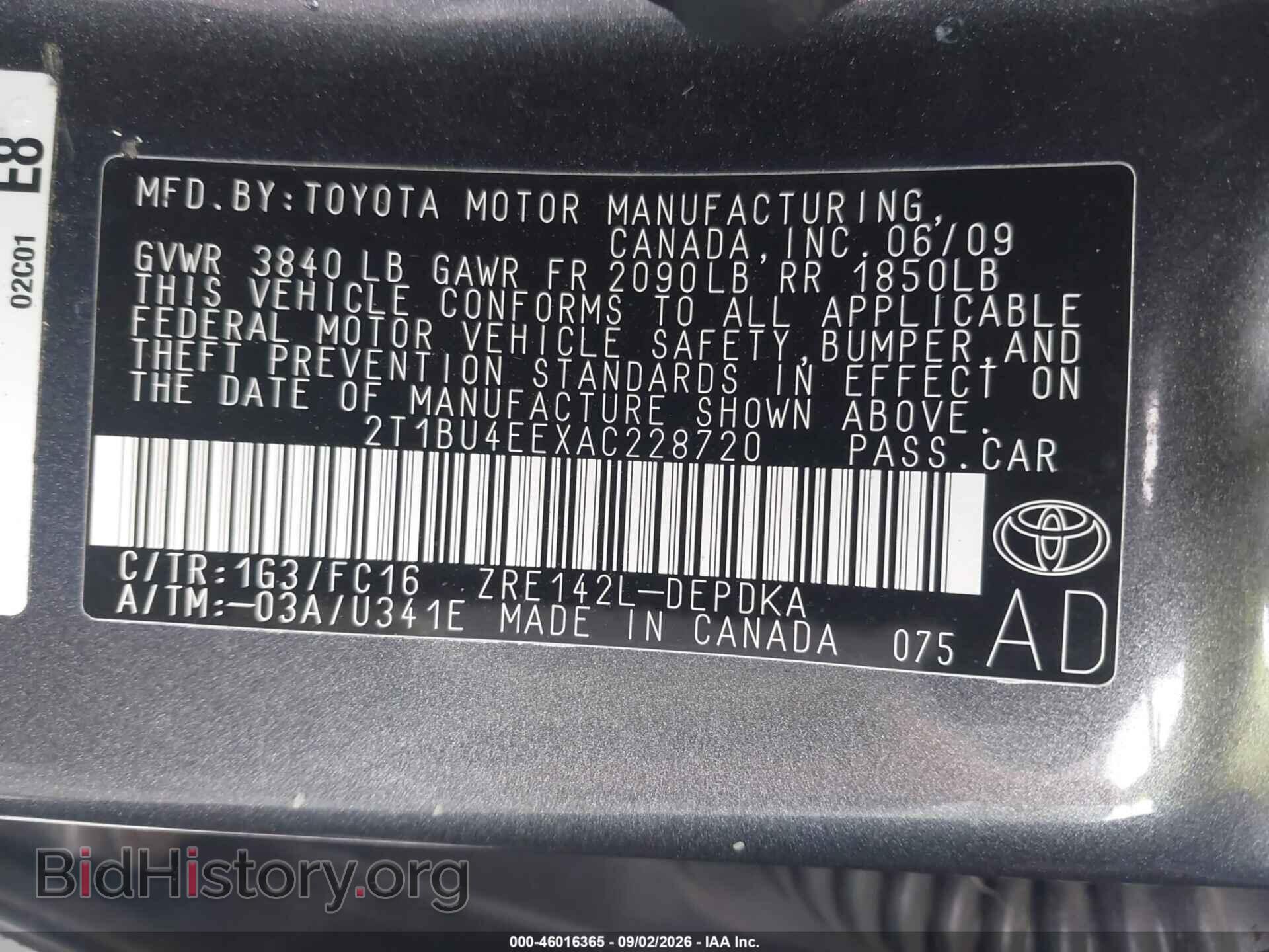 2010 TOYOTA COROLLA - VIN: 2T1BU4EEXAC228720 - Фото 9