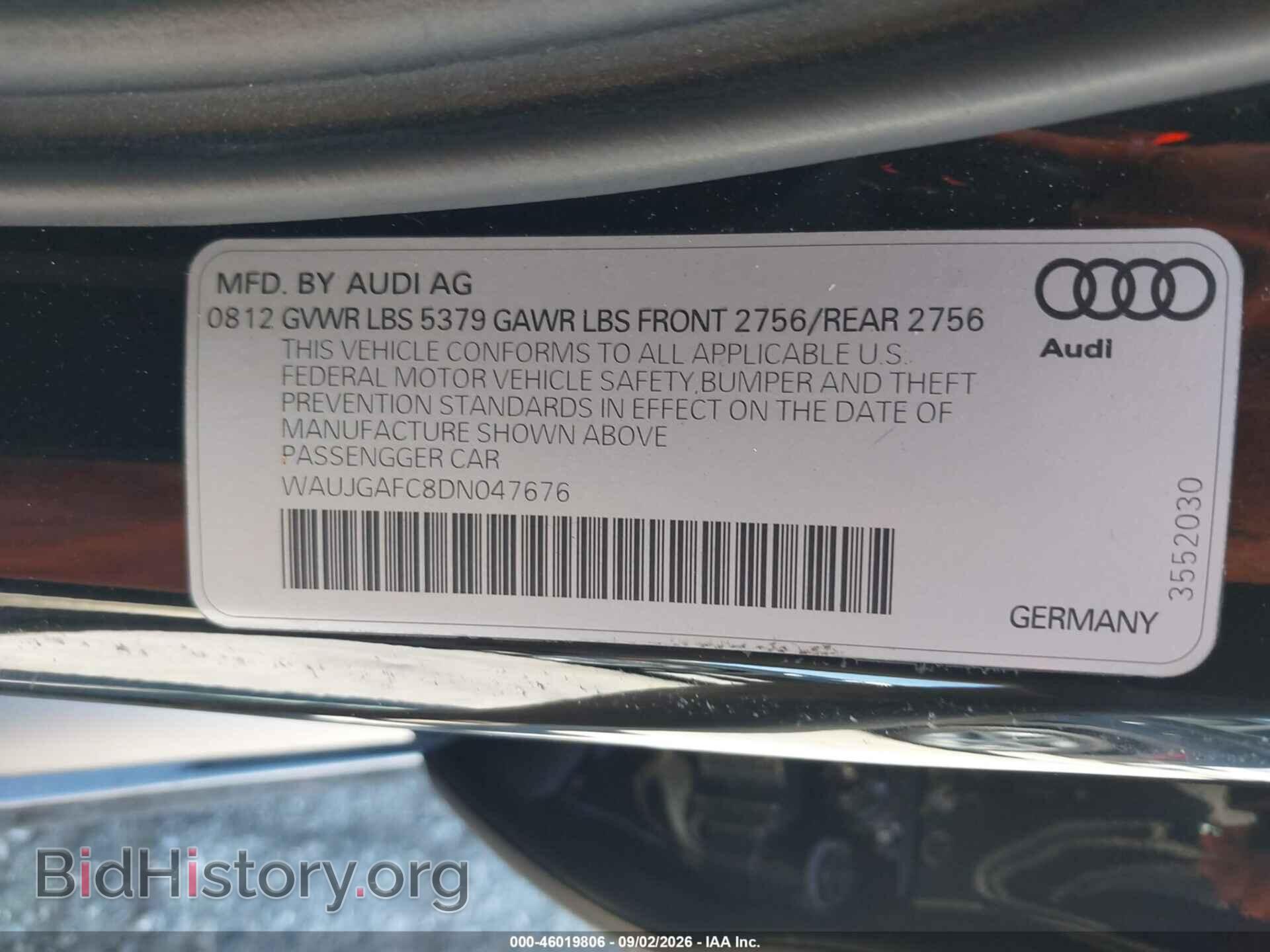2013 AUDI A6 - VIN: WAUJGAFC8DN047676 - Photo 9