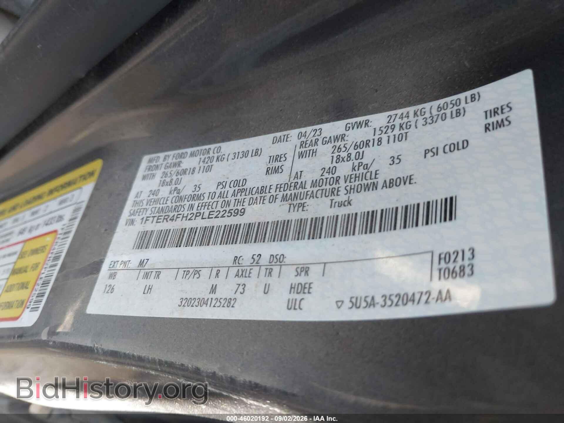 2023 FORD RANGER - VIN: 1FTER4FH2PLE22599 - Photo 9
