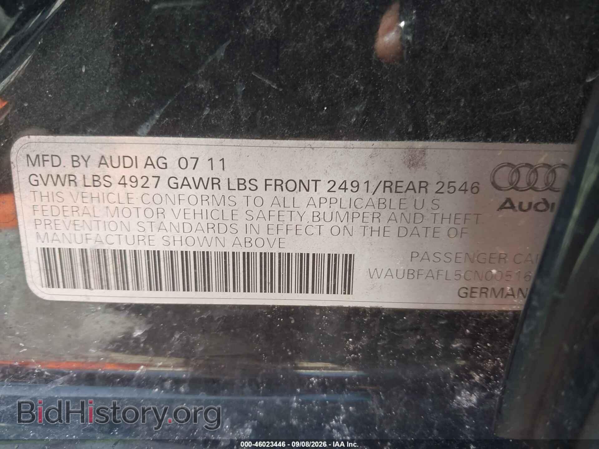 2012 AUDI A4 - VIN: WAUBFAFL5CN005164 - Photo 9