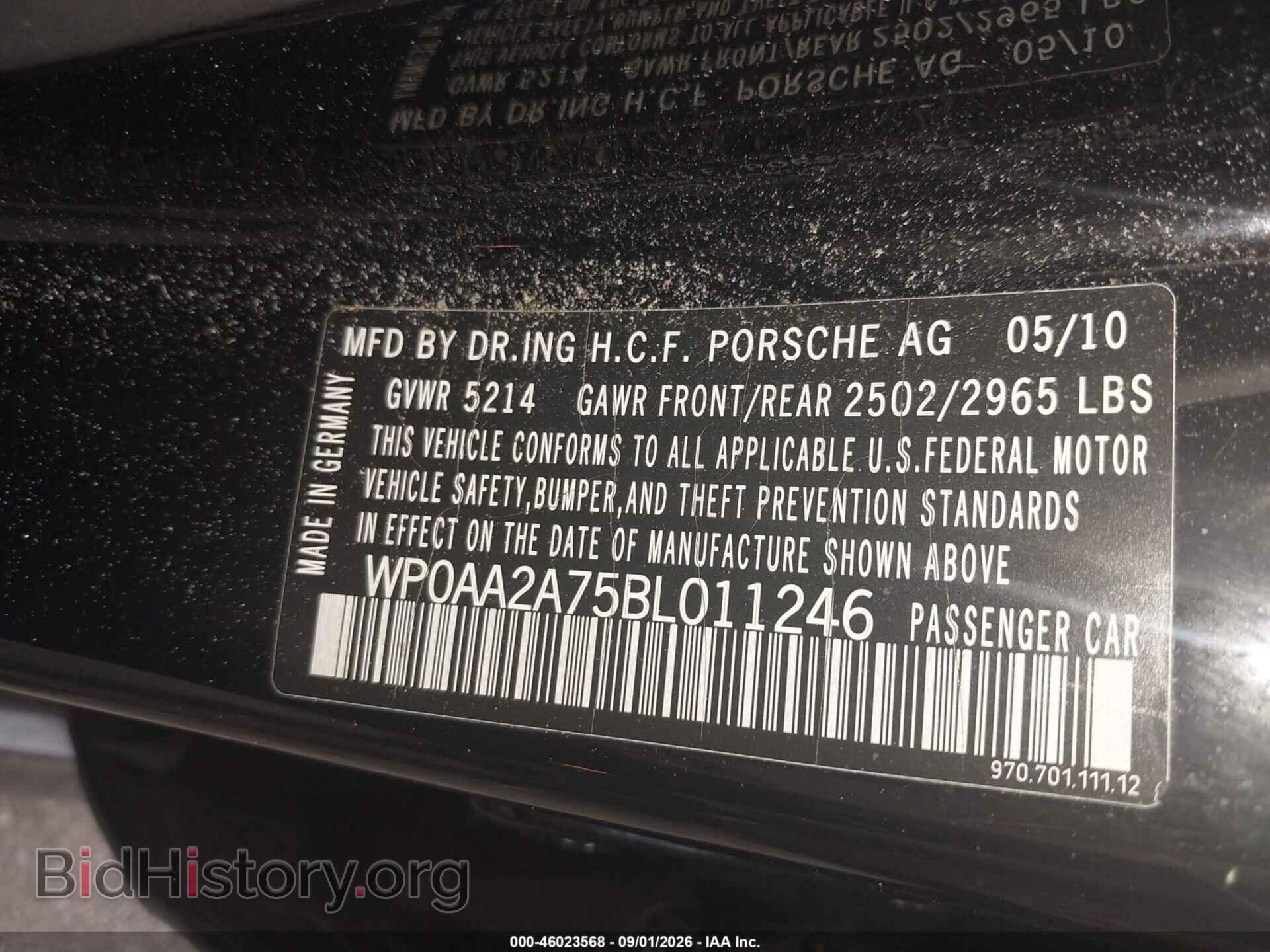 2011 PORSCHE PANAMERA - VIN: WP0AA2A75BL011246 - Photo 9