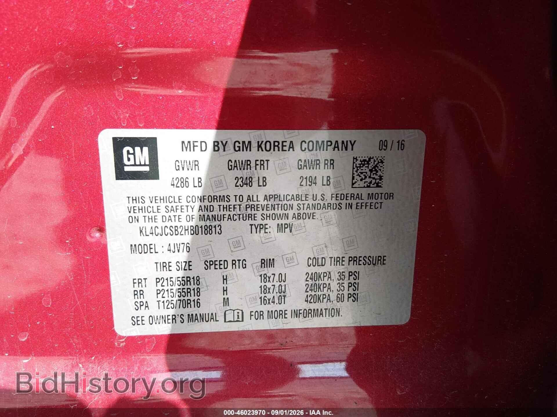 2017 BUICK ENCORE - VIN: KL4CJCSB2HB018813 - Фото 9