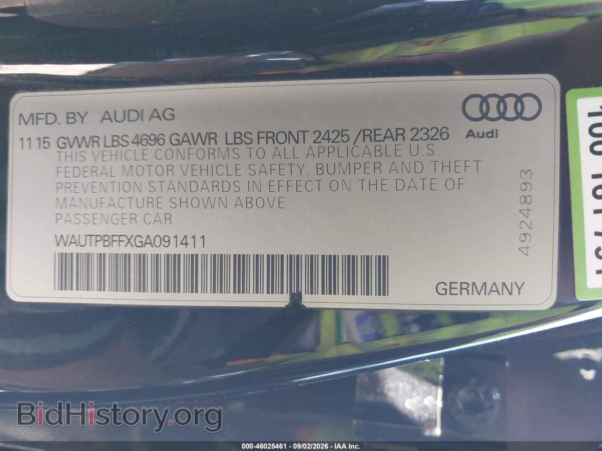 2016 AUDI A3 E-TRON - VIN: WAUTPBFFXGA091411 - Фото 9