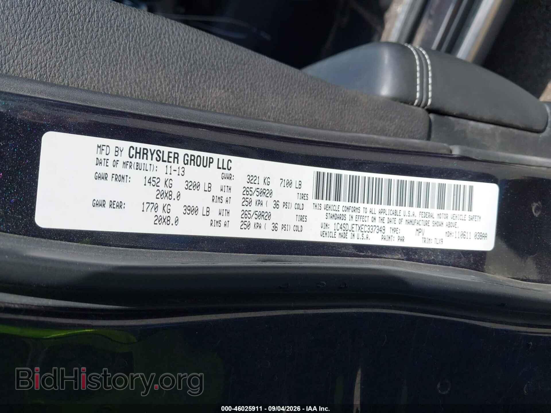 2014 DODGE DURANGO - VIN: 1C4SDJETXEC337349 - Photo 9