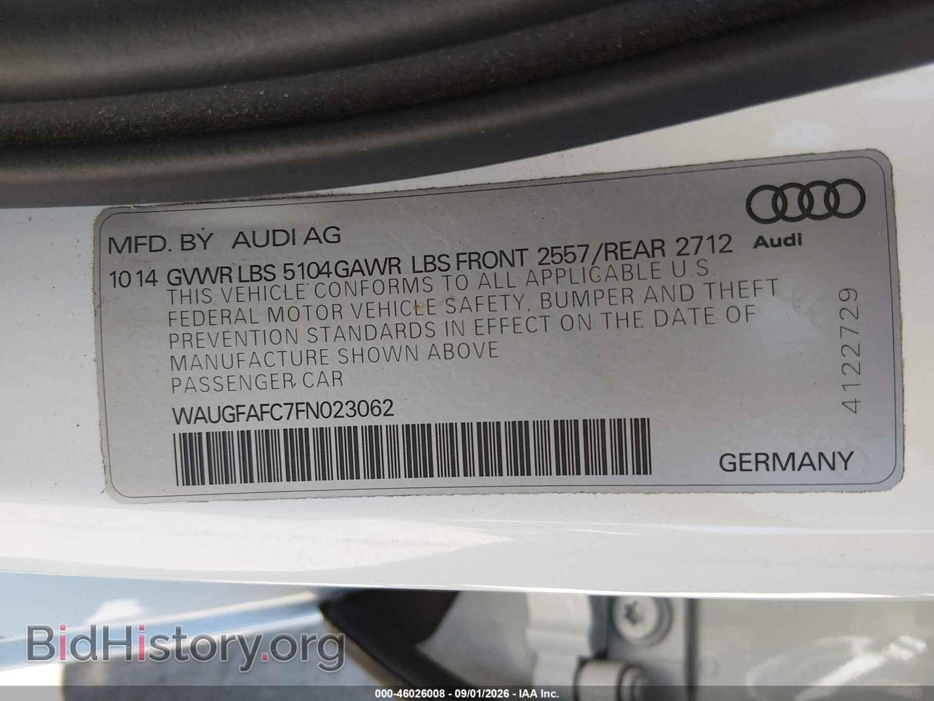2015 AUDI A6 - VIN: WAUGFAFC7FN023062 - Photo 9