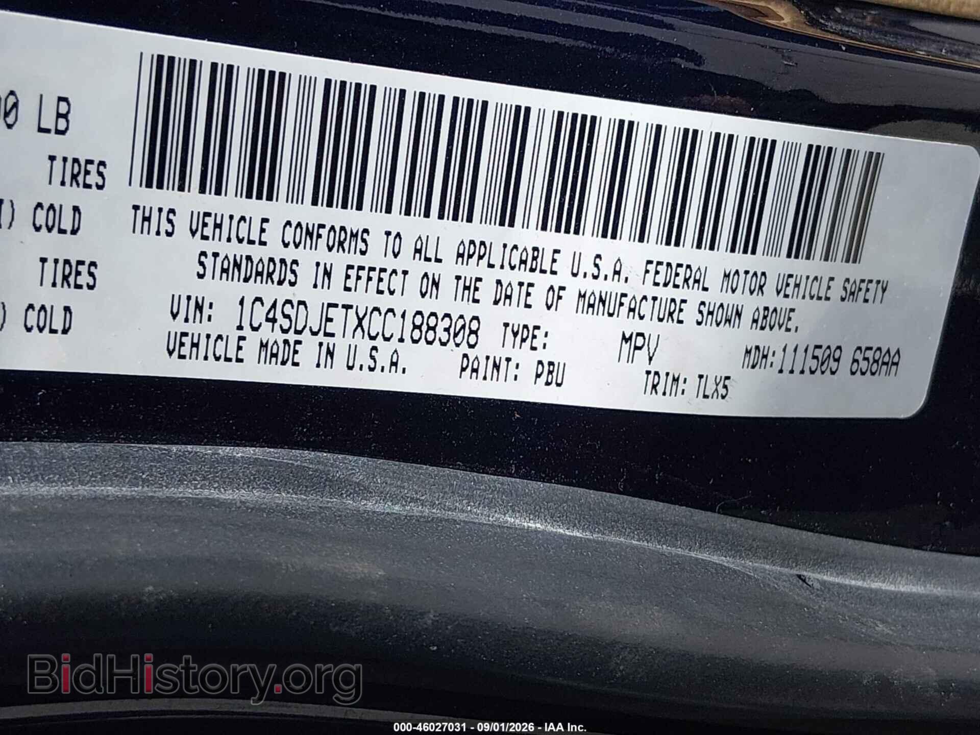 2012 DODGE DURANGO - VIN: 1C4SDJETXCC188308 - Фото 9