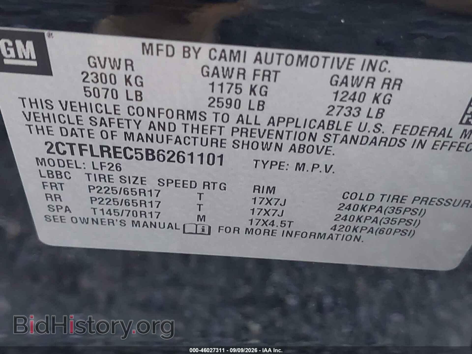 2011 GMC TERRAIN - VIN: 2CTFLREC5B6261101 - Photo 9