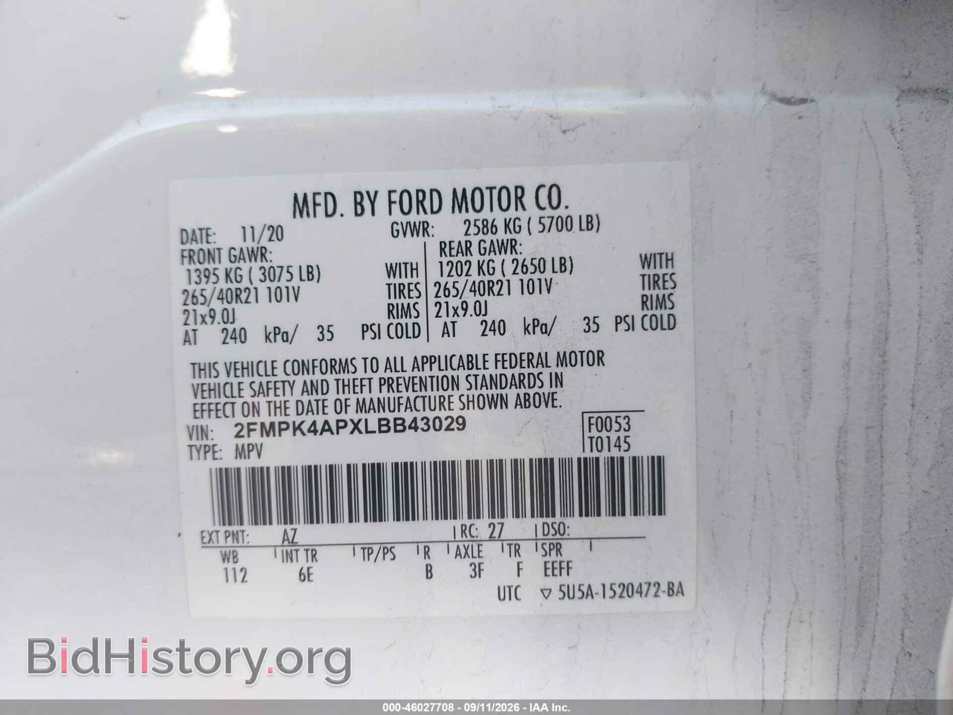 2020 FORD EDGE - VIN: 2FMPK4APXLBB43029 - Photo 9
