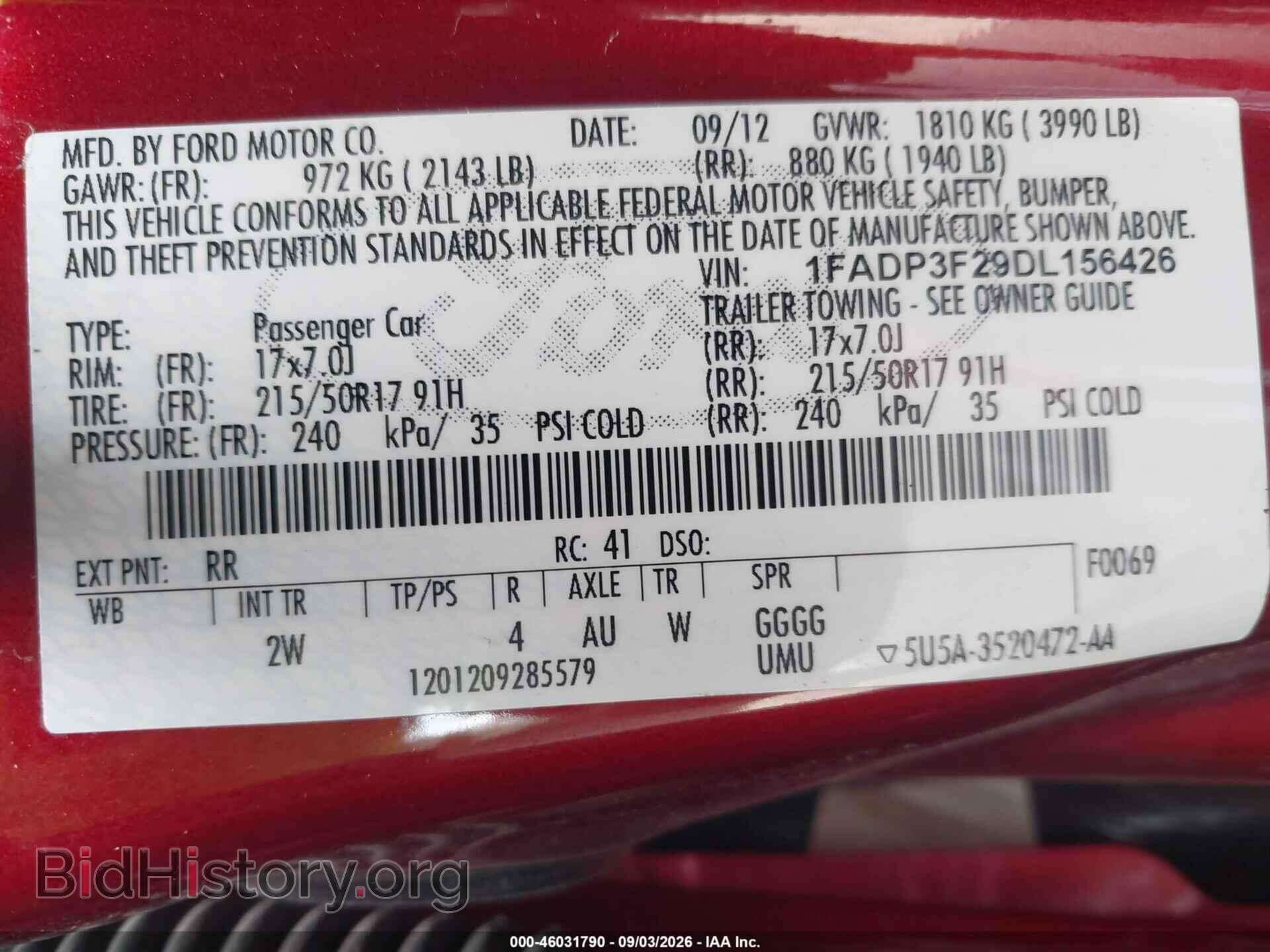 2013 FORD FOCUS - VIN: 1FADP3F29DL156426 - Photo 9