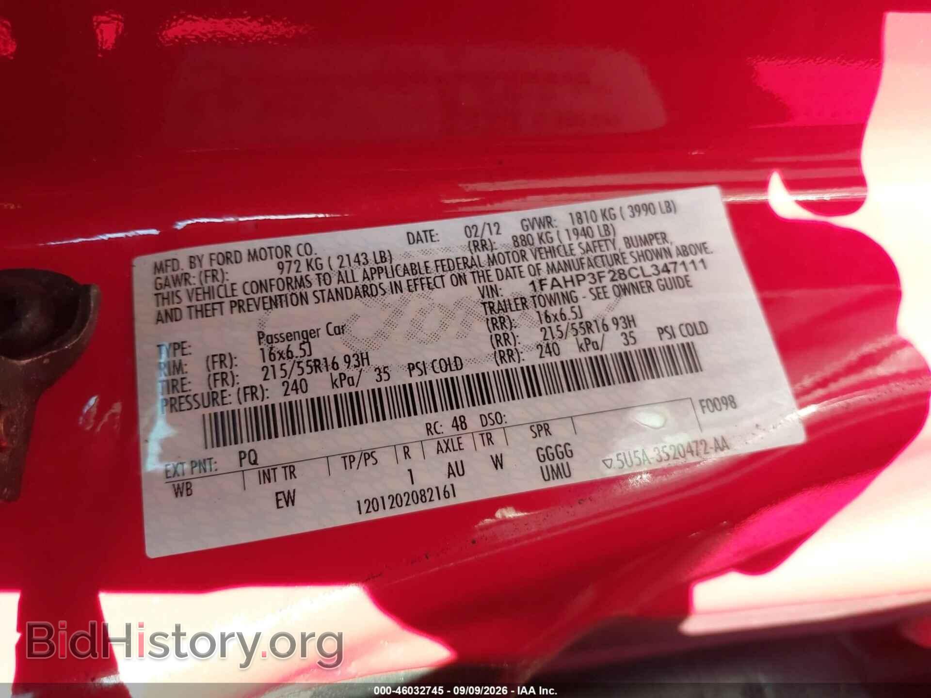 2012 FORD FOCUS - VIN: 1FAHP3F28CL347111 - Photo 9