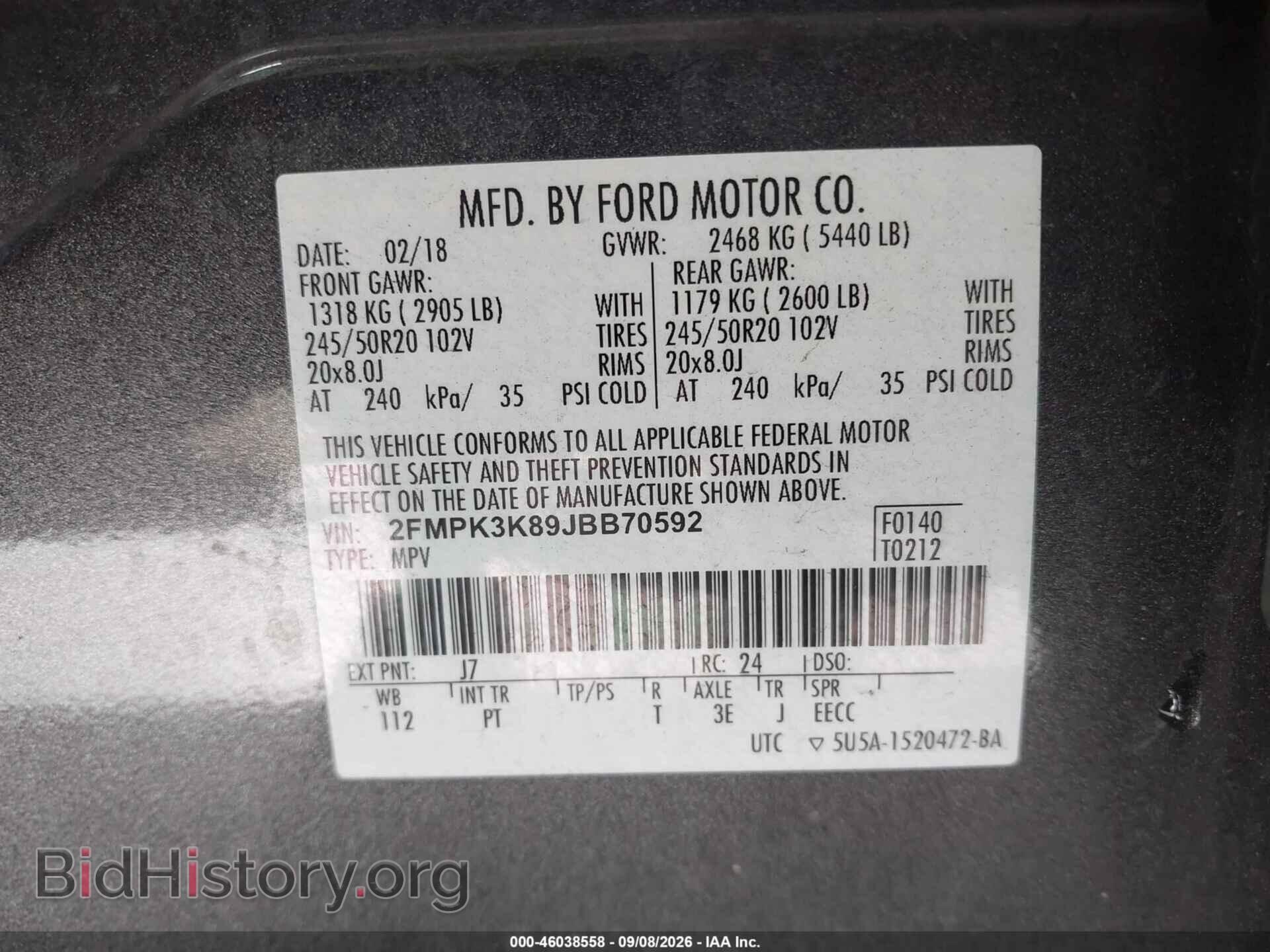 2018 FORD EDGE - VIN: 2FMPK3K89JBB70592 - Photo 9