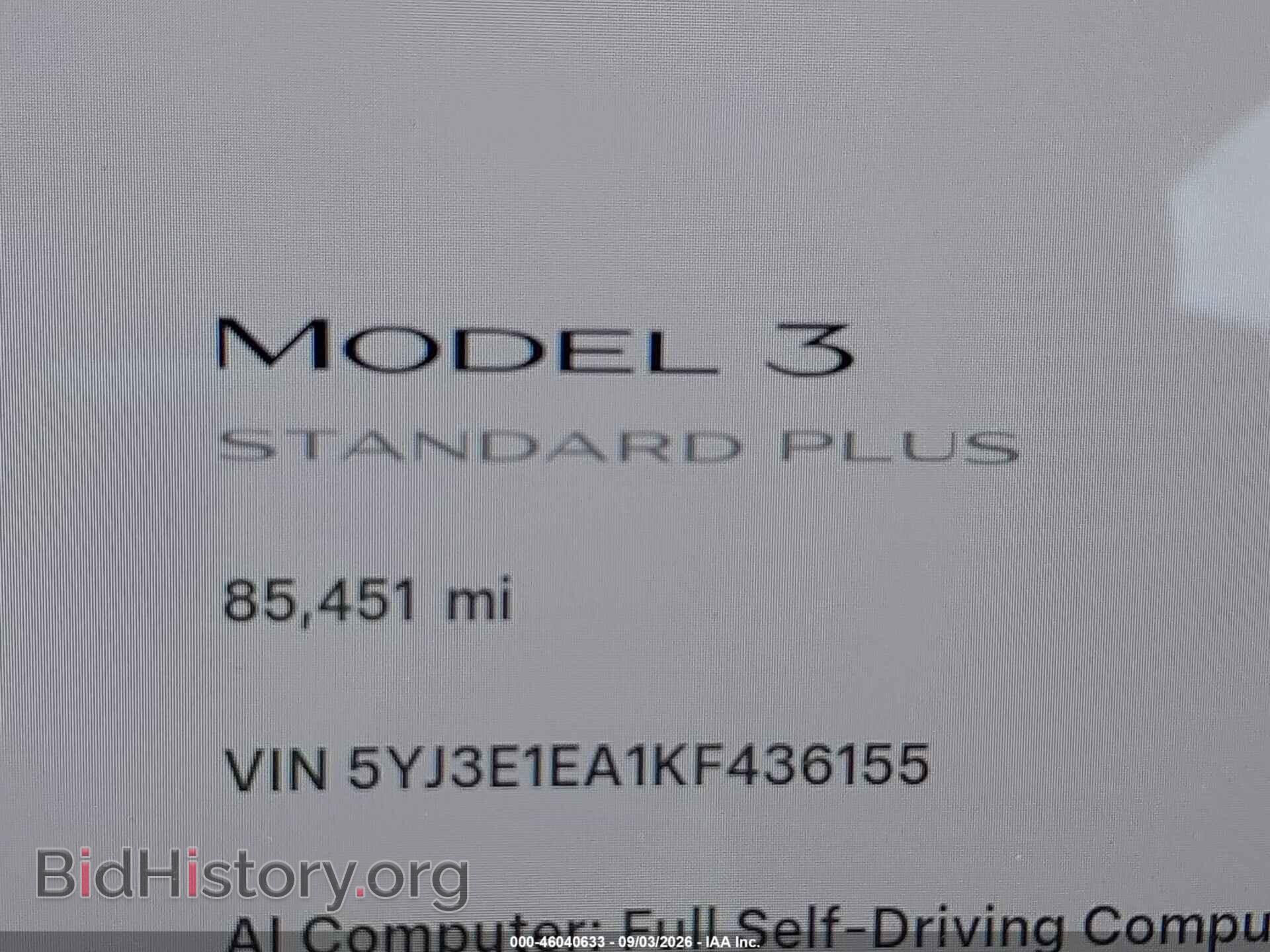 2019 TESLA MODEL 3 - VIN: 5YJ3E1EA1KF436155 - Photo 14