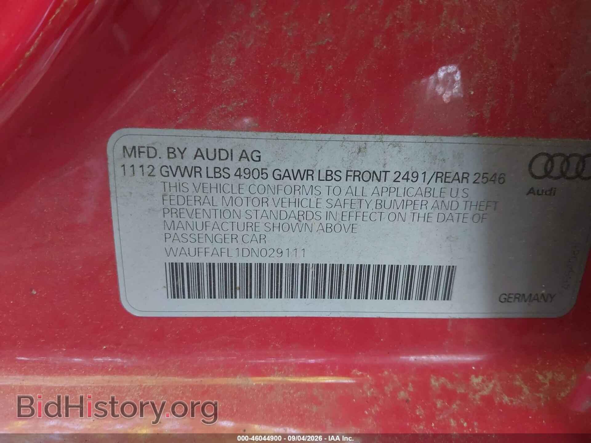 2013 AUDI A4 - VIN: WAUFFAFL1DN029111 - Photo 9