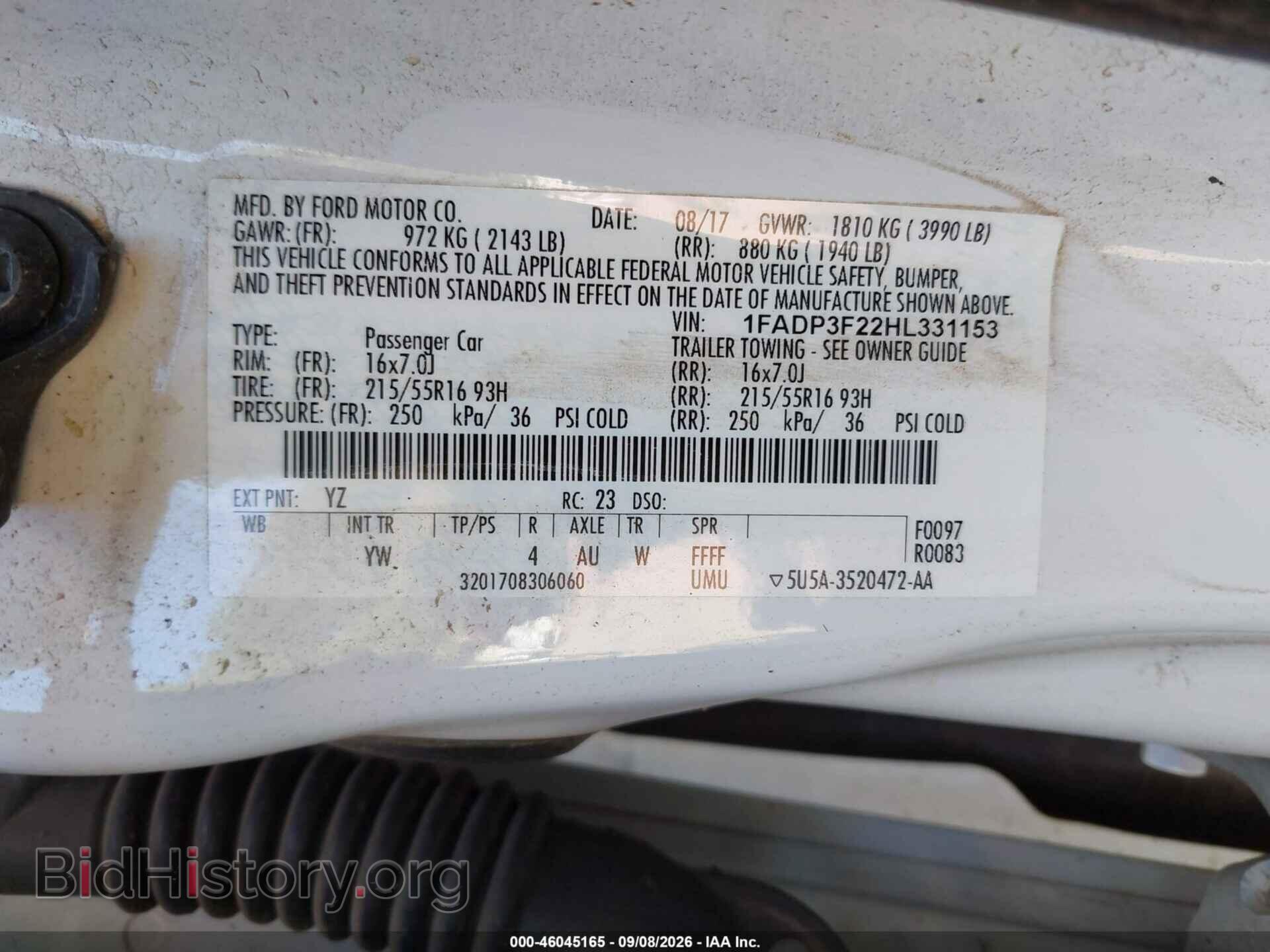 2017 FORD FOCUS - VIN: 1FADP3F22HL331153 - Photo 9