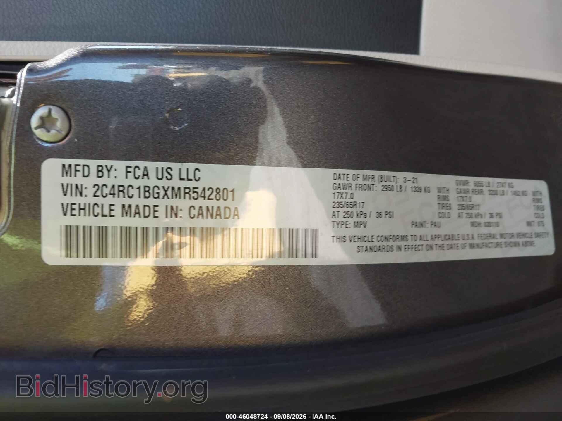 2021 CHRYSLER PACIFICA - VIN: 2C4RC1BGXMR542801 - Photo 9
