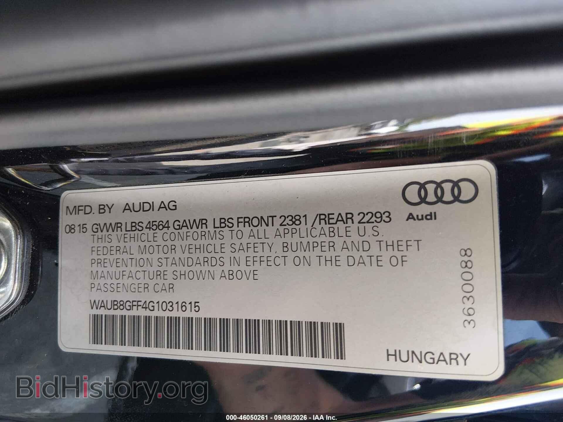2016 AUDI A3 - VIN: WAUB8GFF4G1031615 - Фото 9